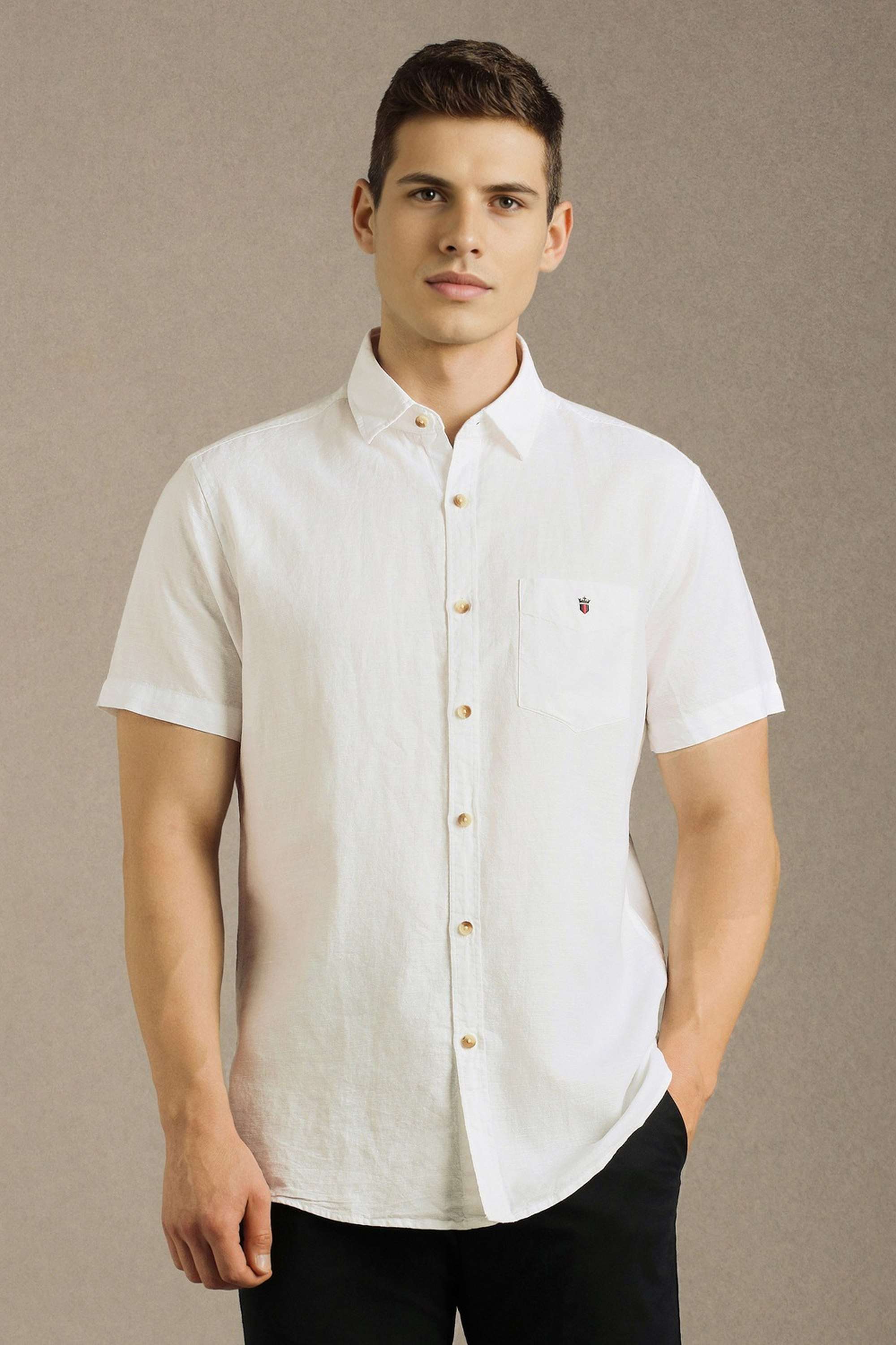 Solid-Cotton-Blend-Slim-Fit-Men-s-Casual-Shirt