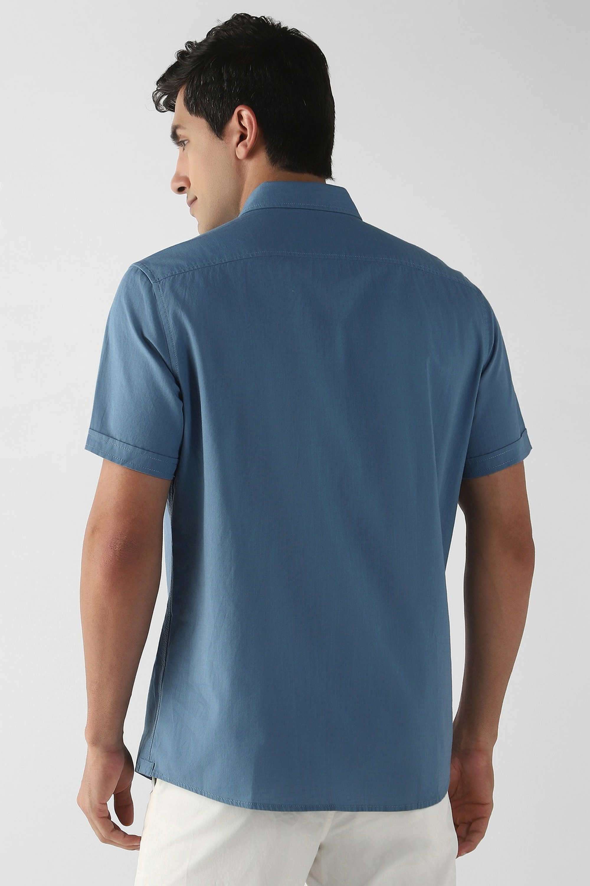 Solid-Cotton-Slim-Fit-Men-s-Casual-Shirt