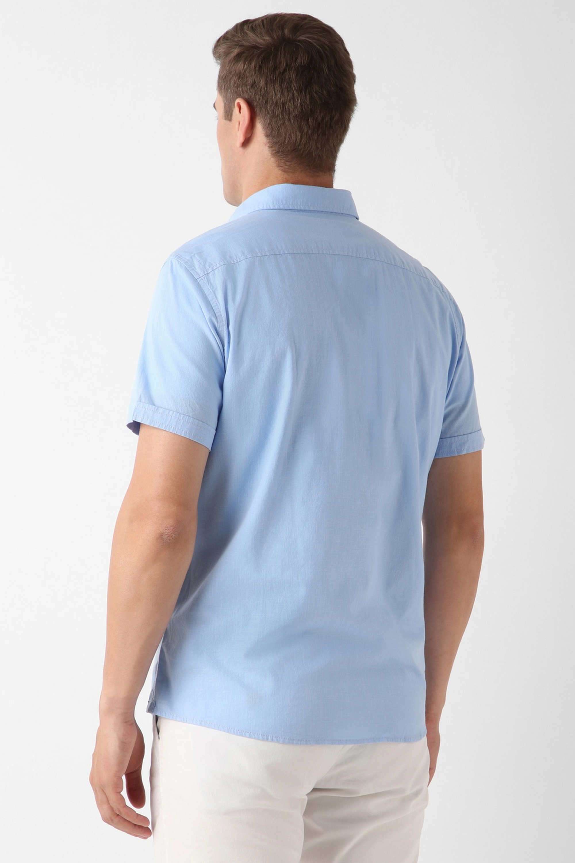 Solid-Cotton-Slim-Fit-Men-s-Casual-Shirt