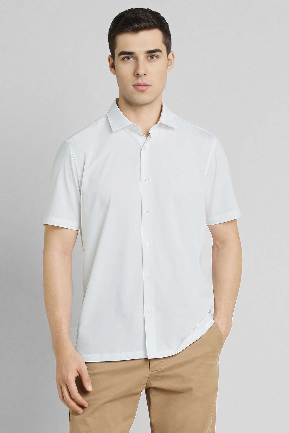 Solid-Polyester-Regular-Fit-Men-s-Casual-Shirt