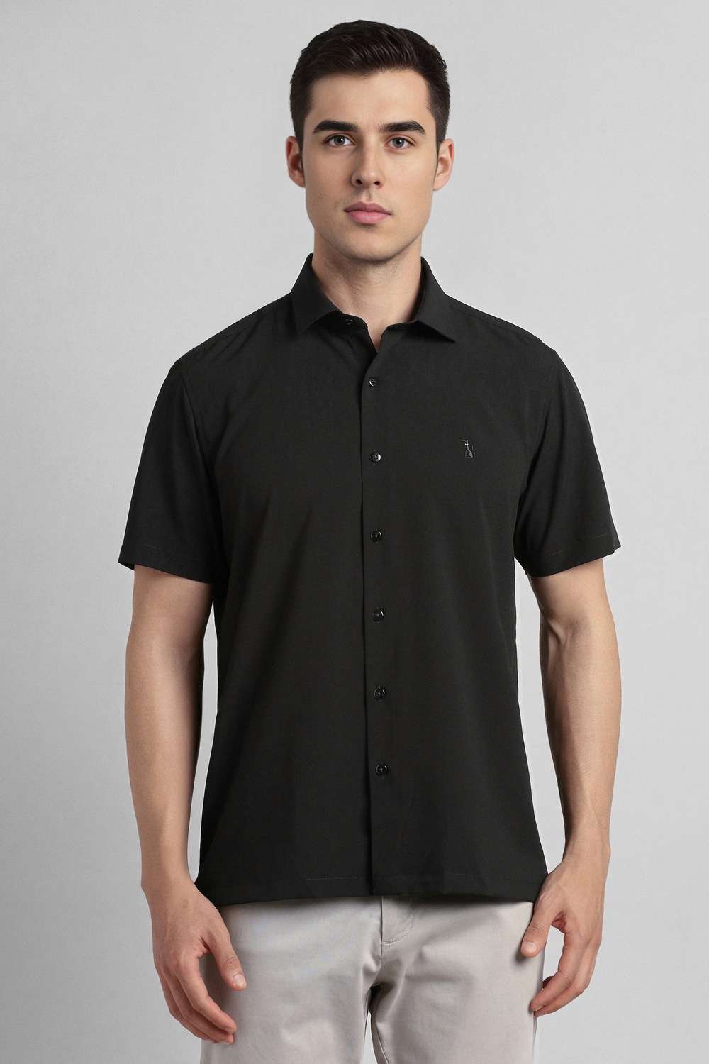 Solid-Polyester-Regular-Fit-Men-s-Casual-Shirt