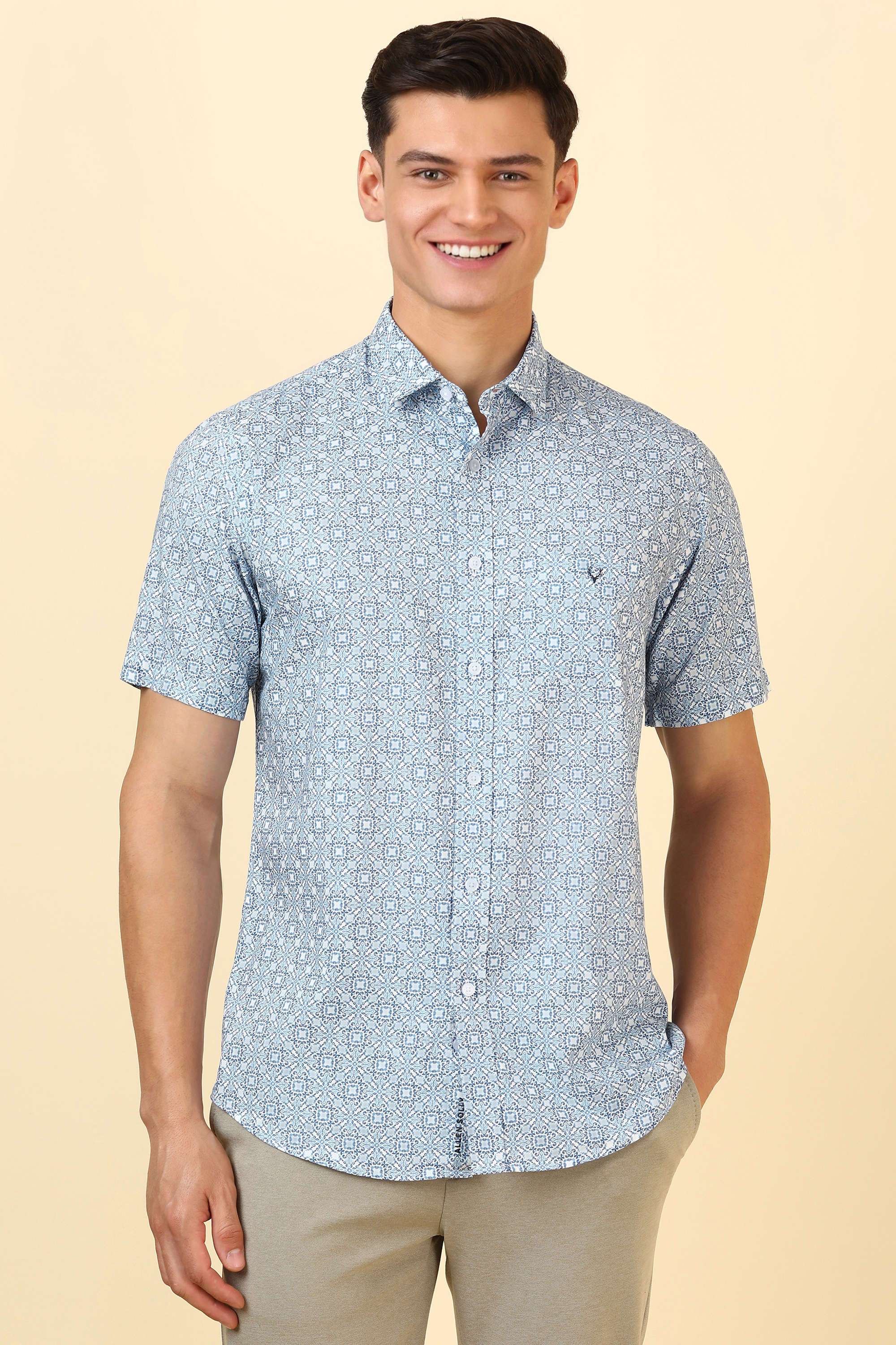 Printed-Cotton-Blend-Regular-Fit-Men-Formal-Wear-Shirt