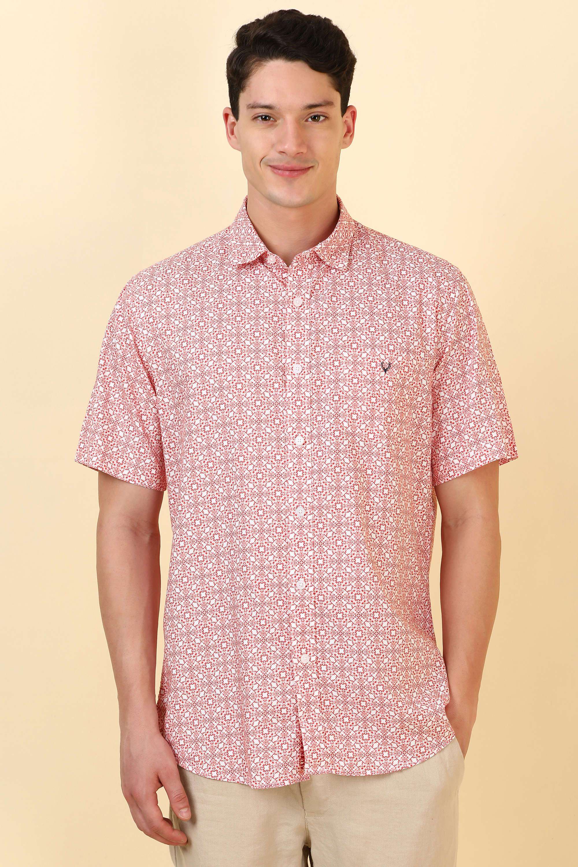 Printed-Cotton-Blend-Regular-Fit-Men-Formal-Wear-Shirt