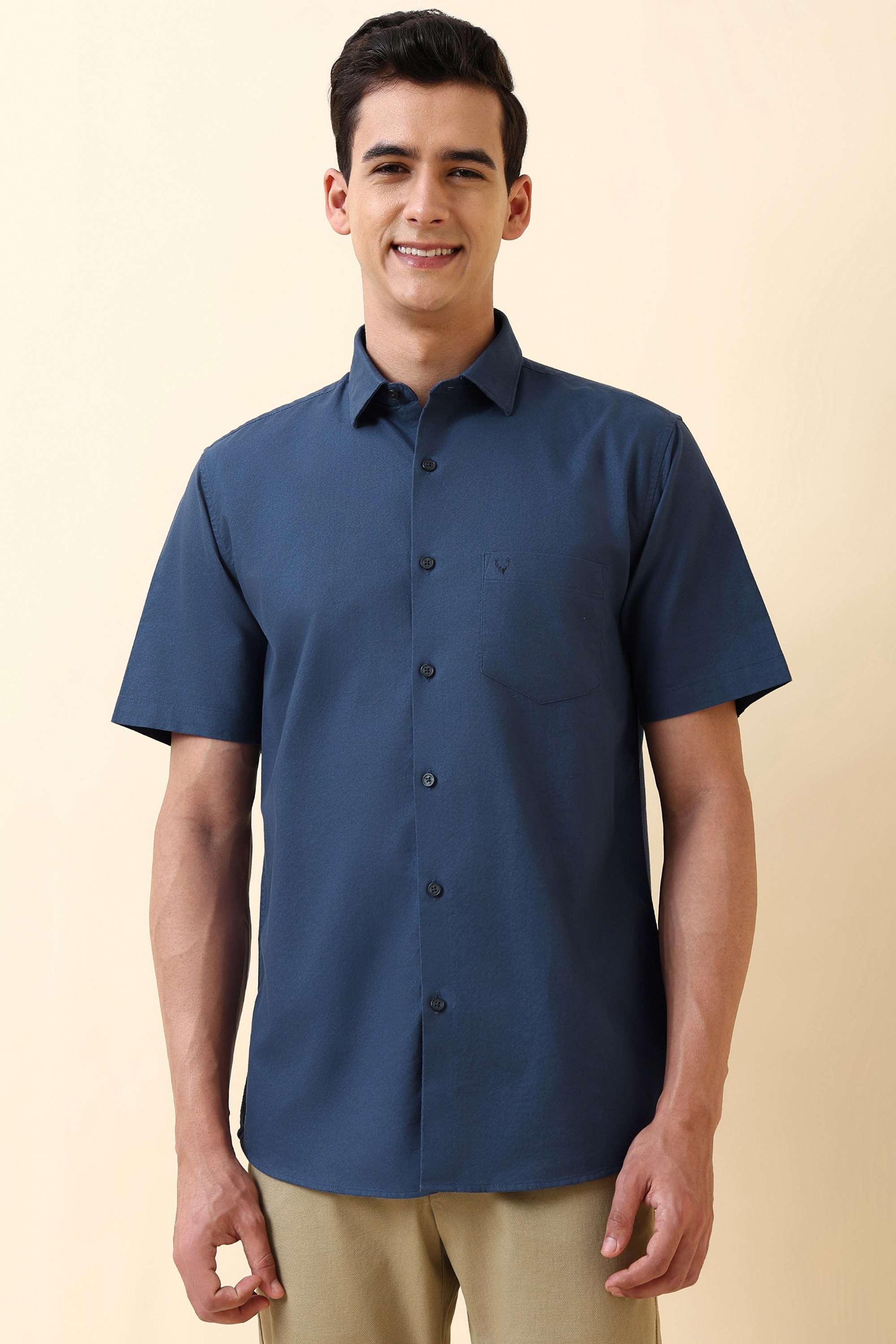 Solid-Cotton-Regular-Fit-Men-s-Formal-Shirt