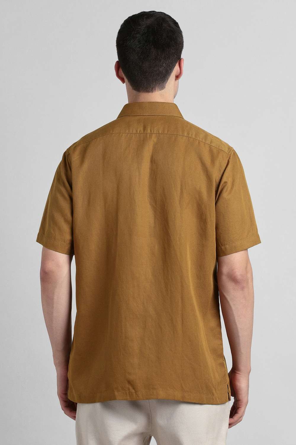 Solid-Lyocell-Regular-Fit-Men-s-Casual-Shirt