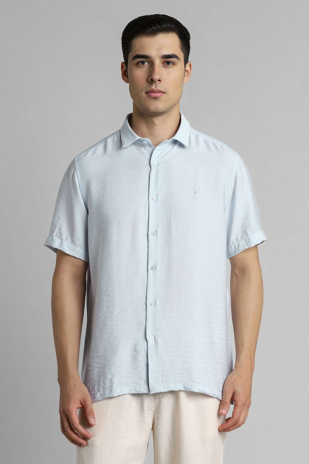 Solid-Rayon-Regular-Fit-Men-s-Casual-Shirt