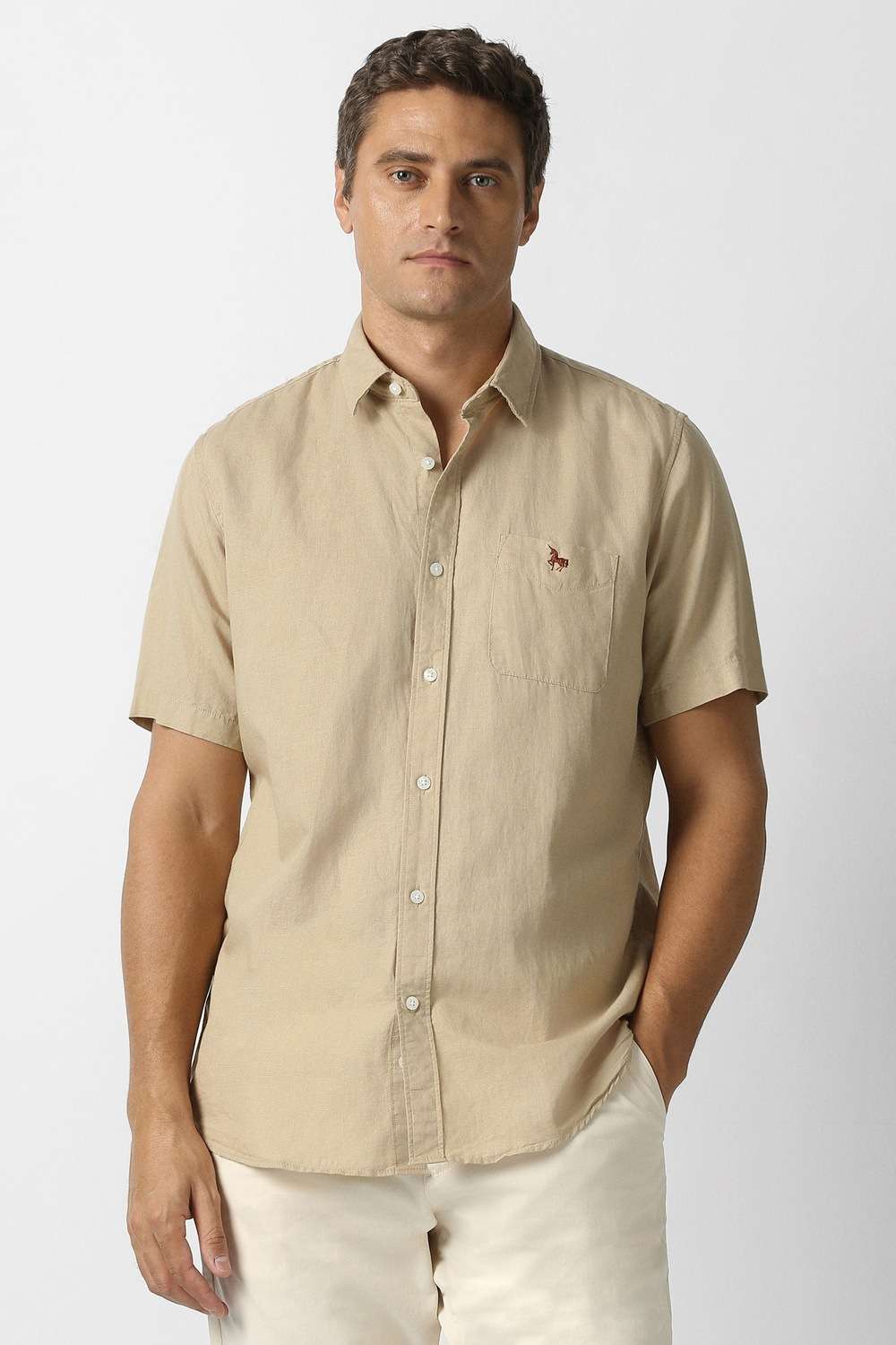 Solid-Cotton-Slim-Fit-Men-s-Casual-Shirt