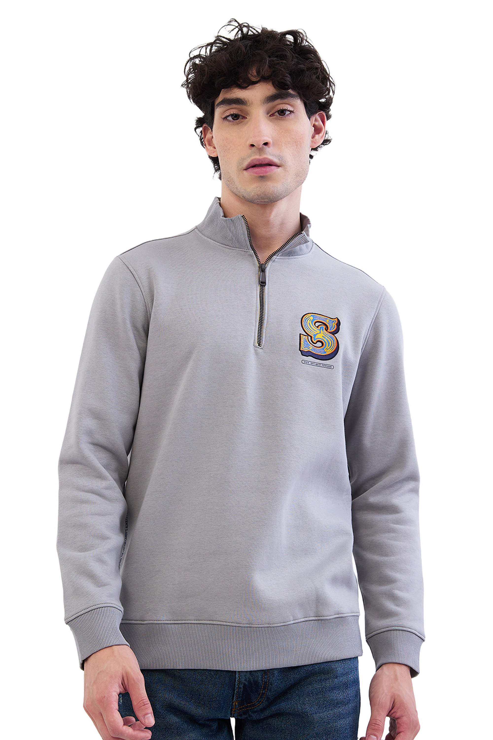 Solid-Polyester-Cotton-Round-Neck-Men-s-Sweatshirt