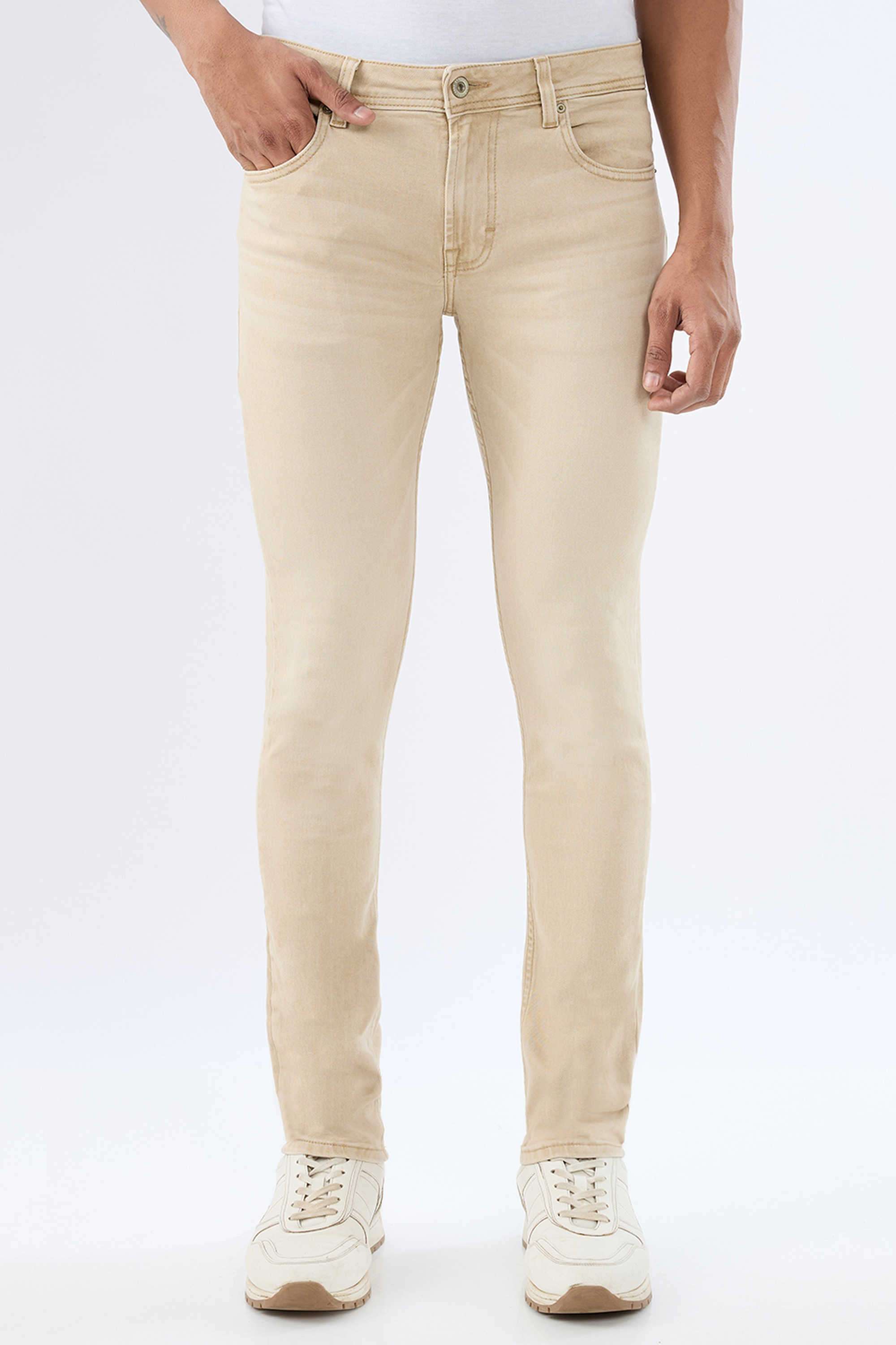 Light-Wash-Cotton-Skinny-Fit-Men-Jeans