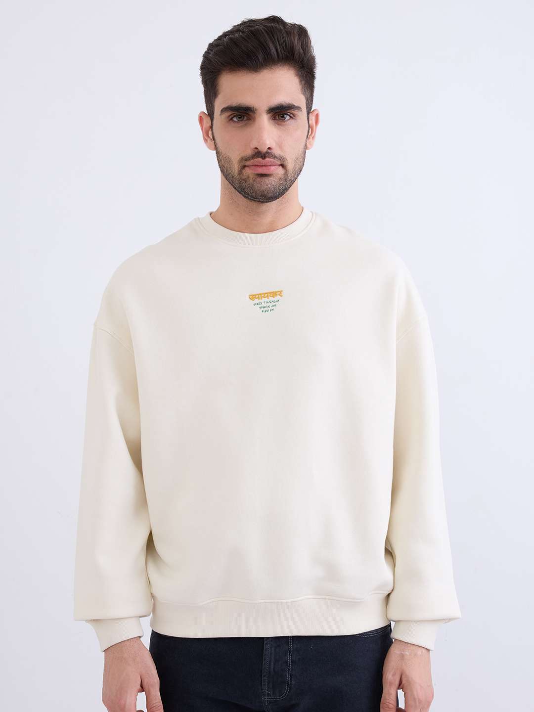 Solid-Poly-Cotton-Round-Neck-Men-s-Sweatshirt