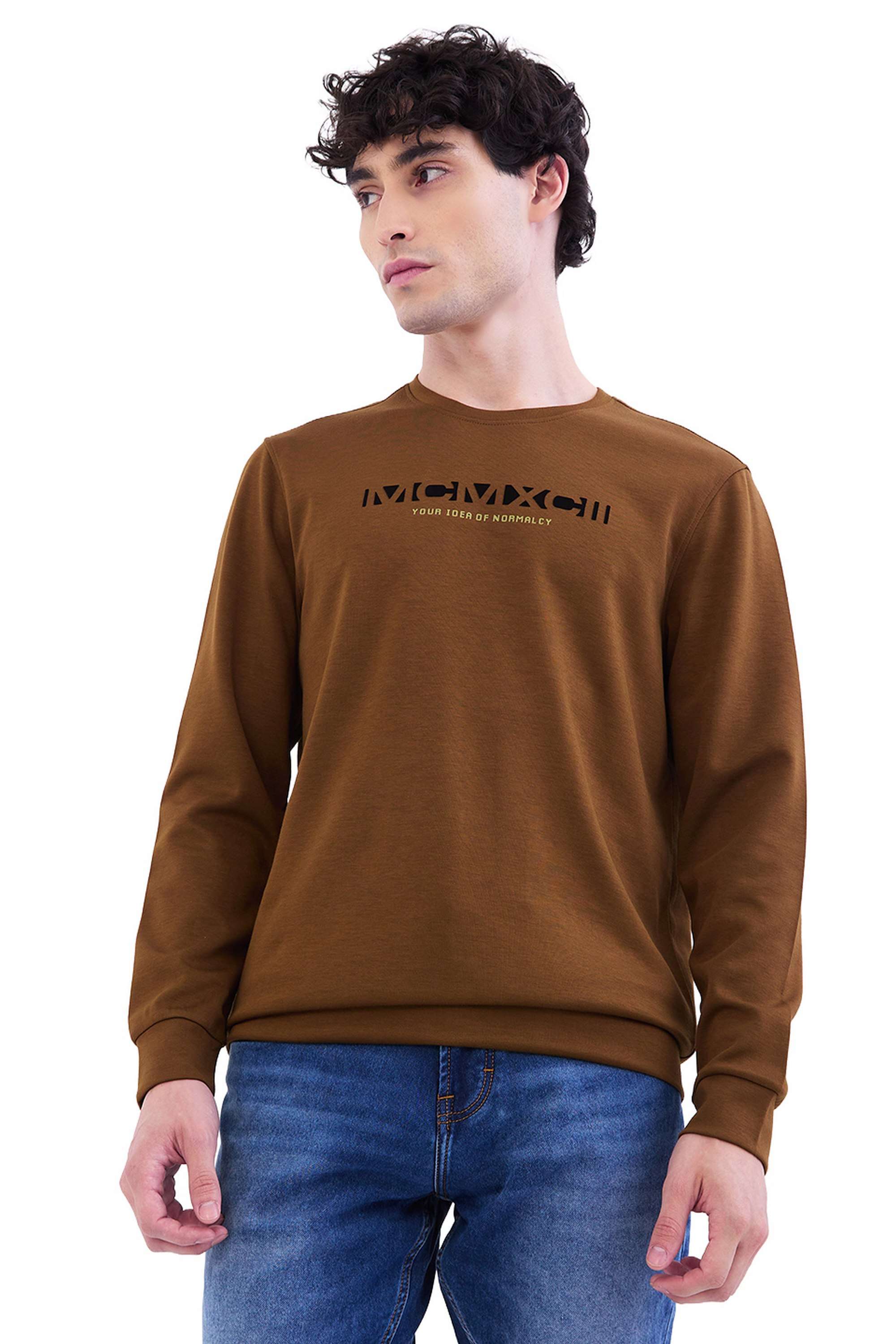 Solid-Polyester-Cotton-Round-Neck-Men-s-Sweatshirt