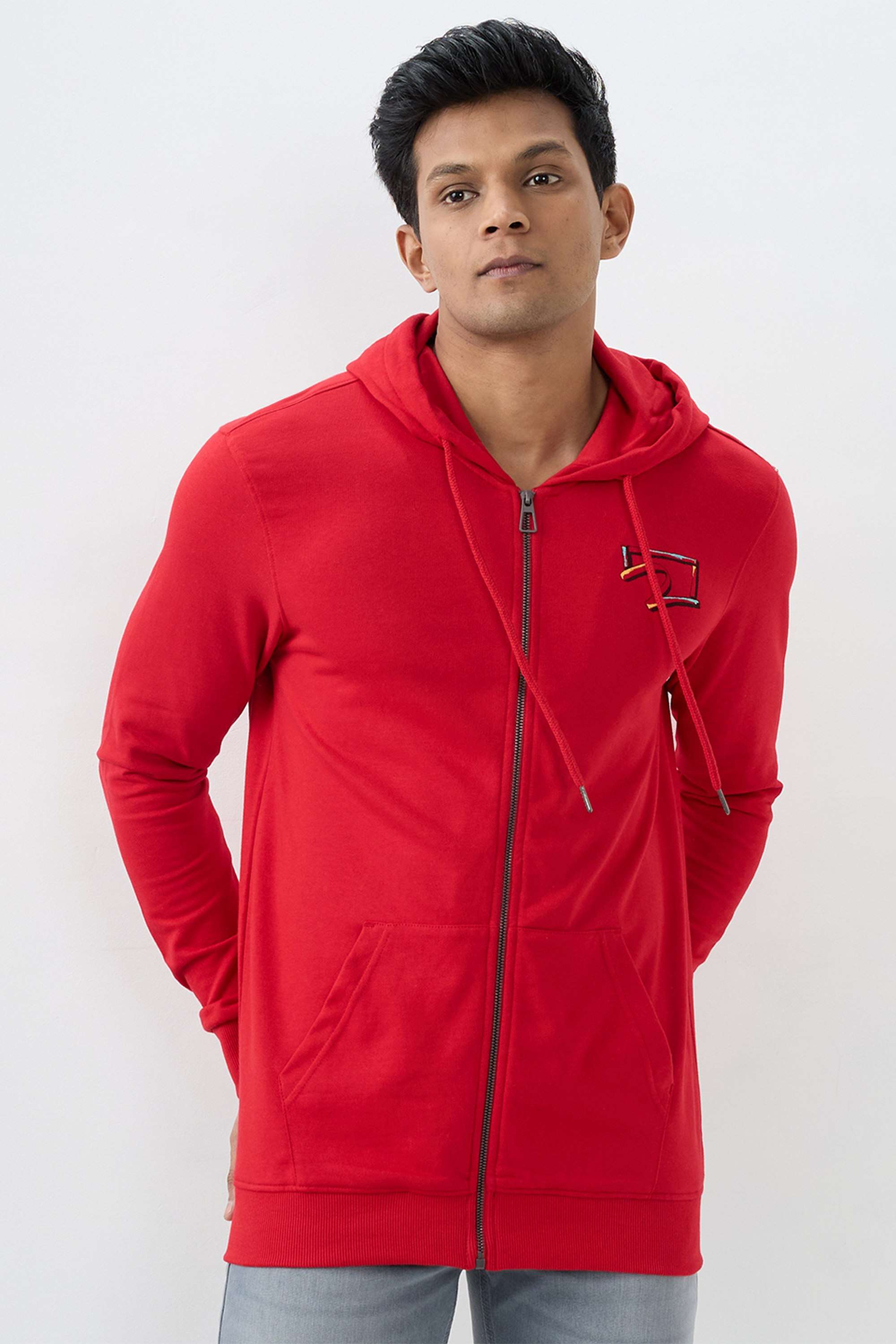 Solid-Polyester-Cotton-Hooded-Men-s-Sweatshirt