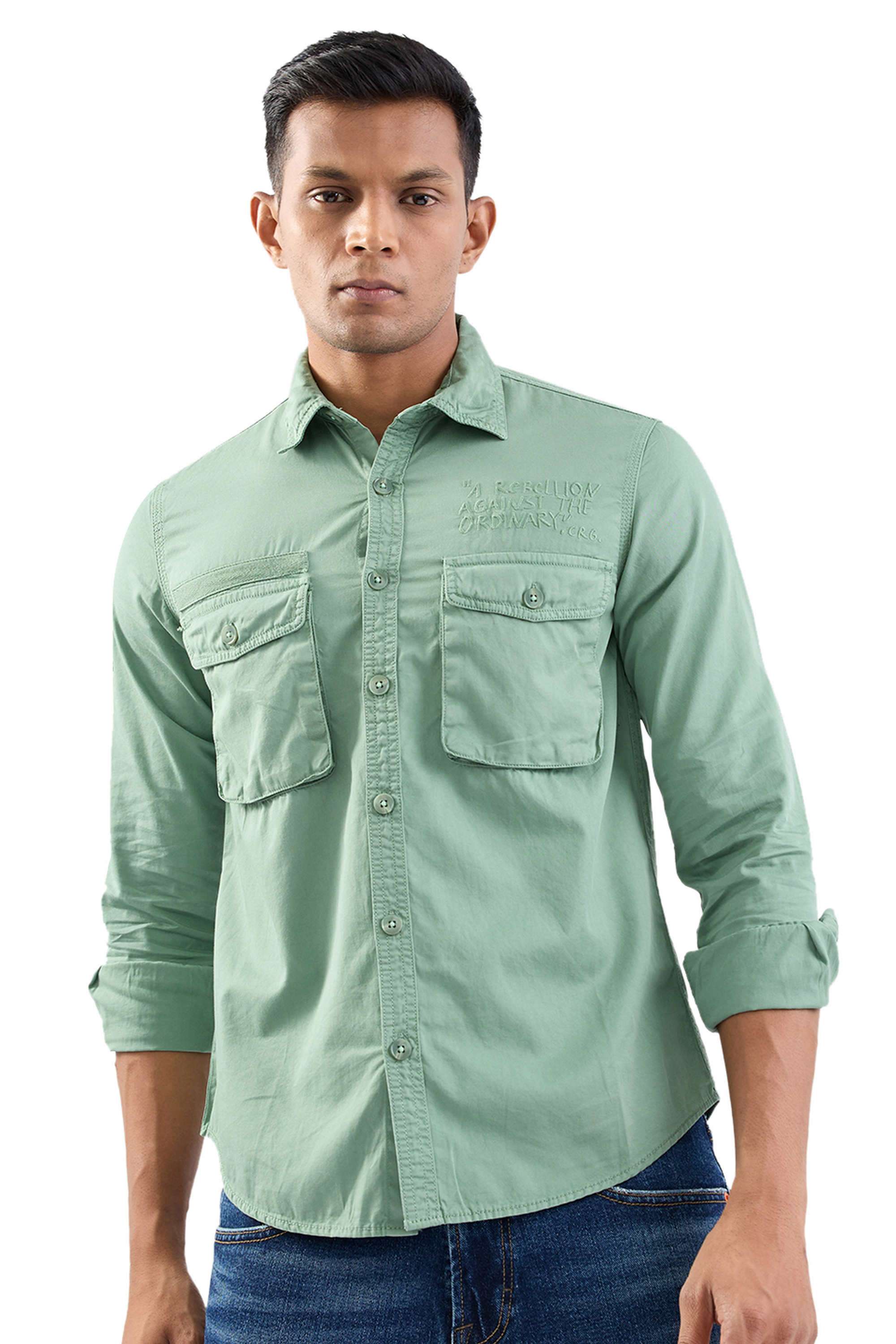 Solid-Cotton-Slim-Fit-Men-s-Casual-Shirt