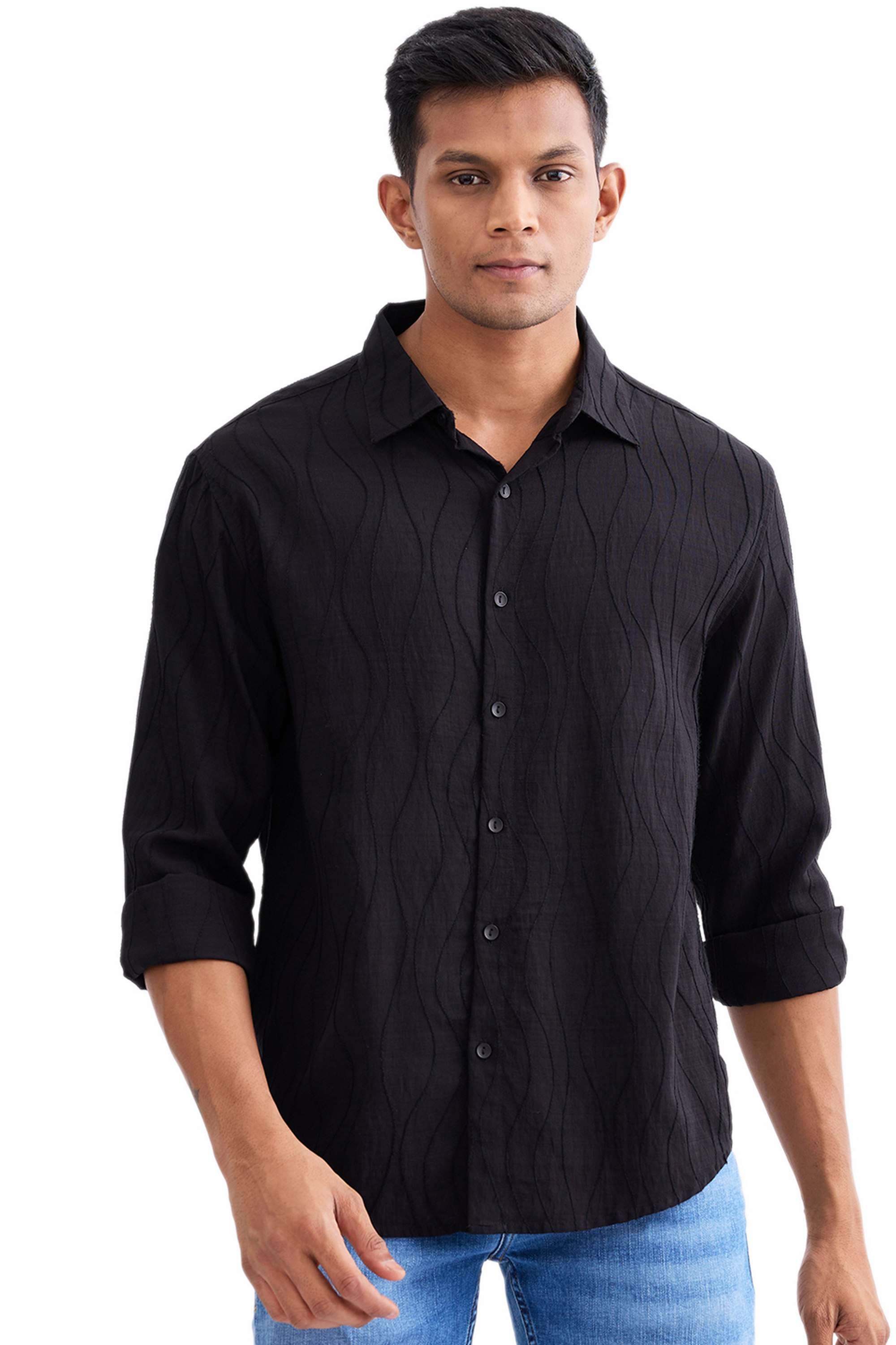 Solid-Cotton-Regular-Fit-Men-s-Casual-Shirt
