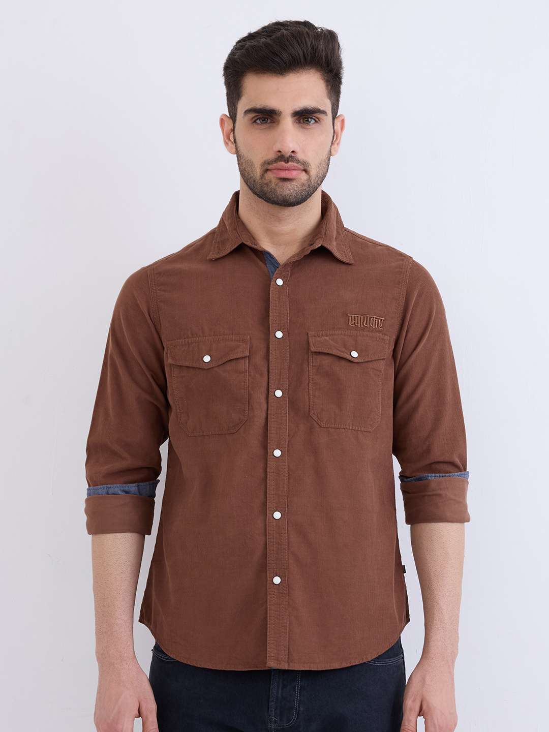 Solid-Cotton-Regular-Fit-Men-s-Casual-Shirt
