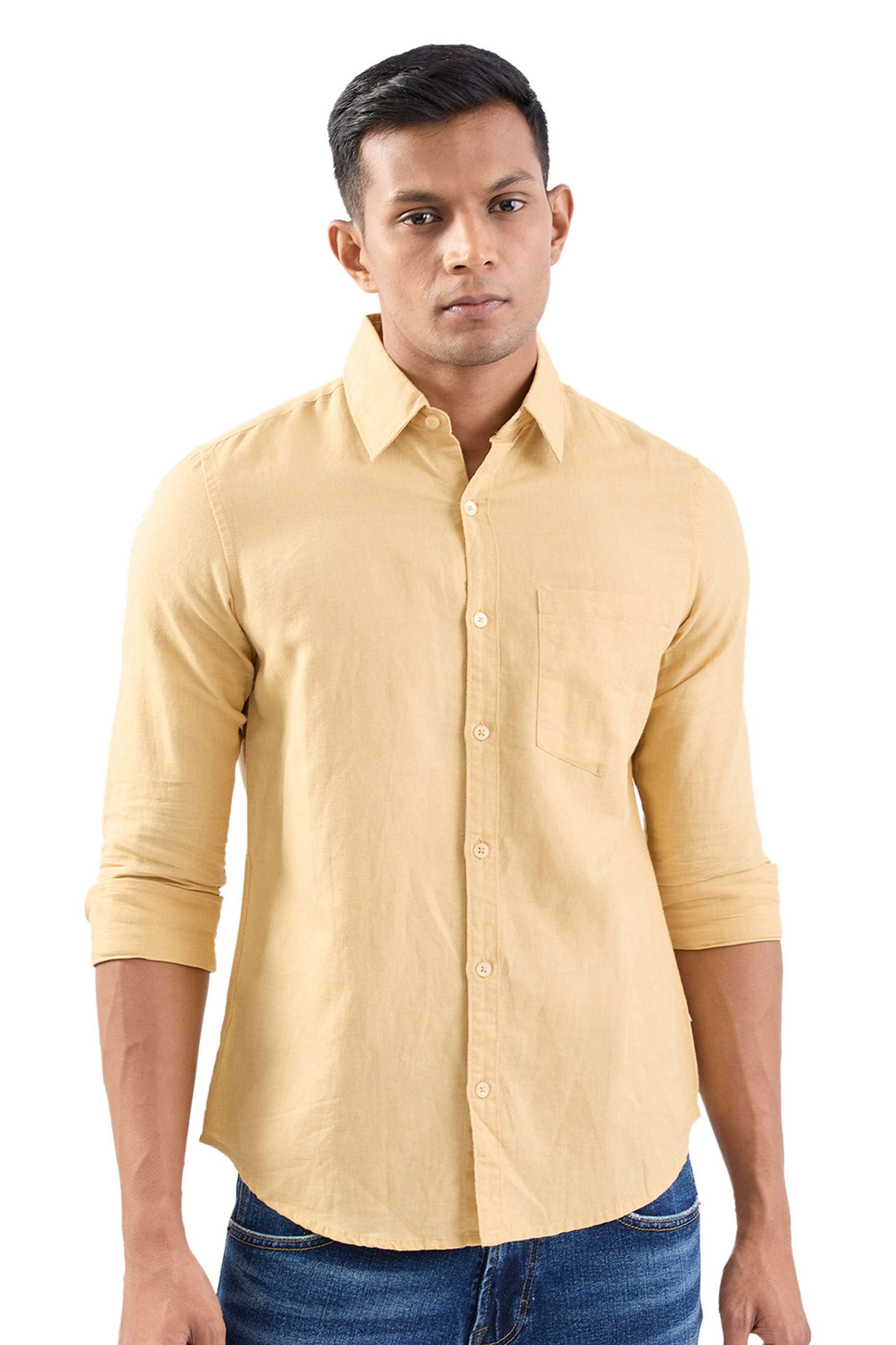 Solid-Cotton-Slim-Fit-Men-s-Casual-Shirt