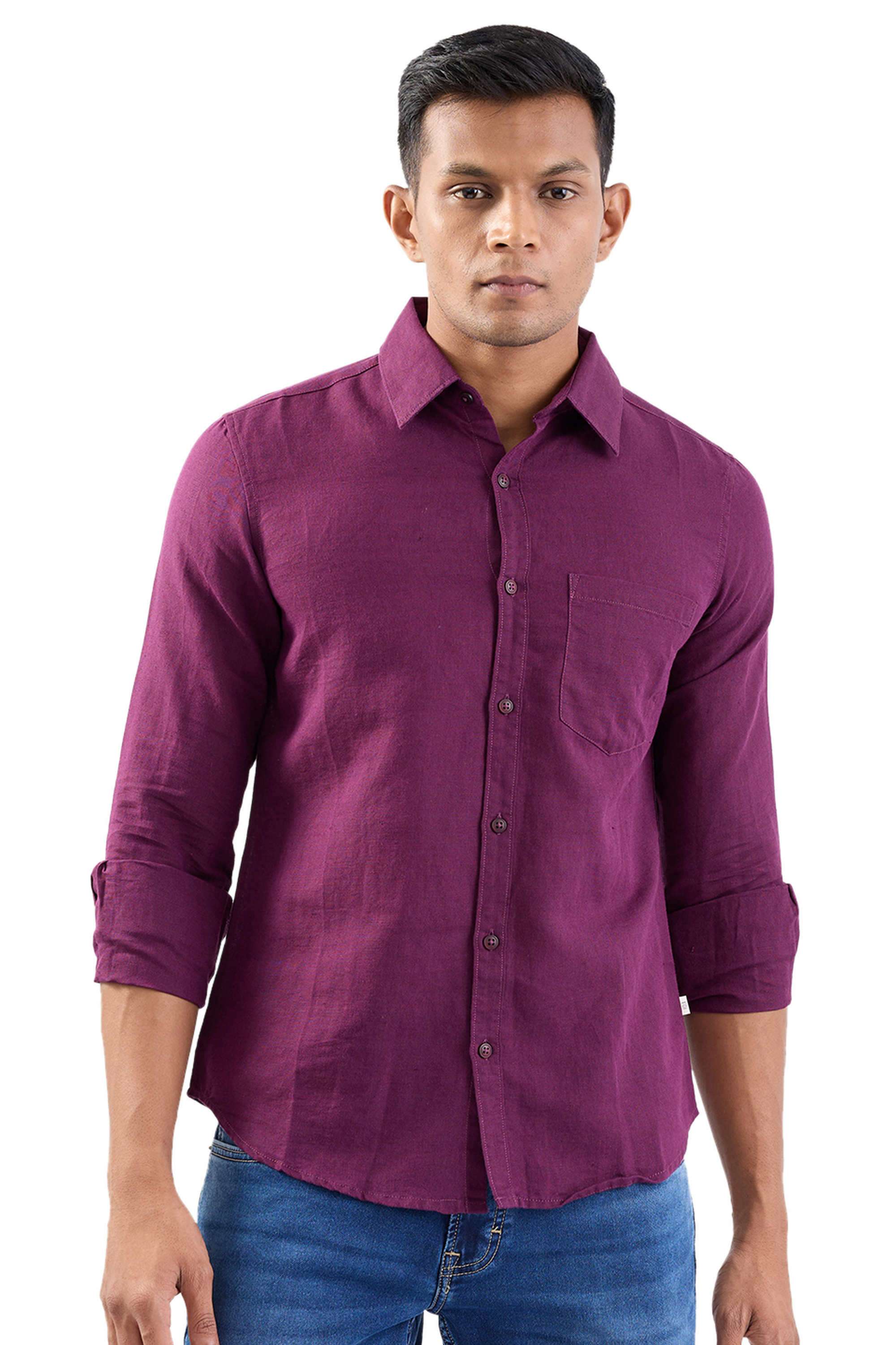 Solid-Cotton-Blend-Slim-Fit-Men-Shirt