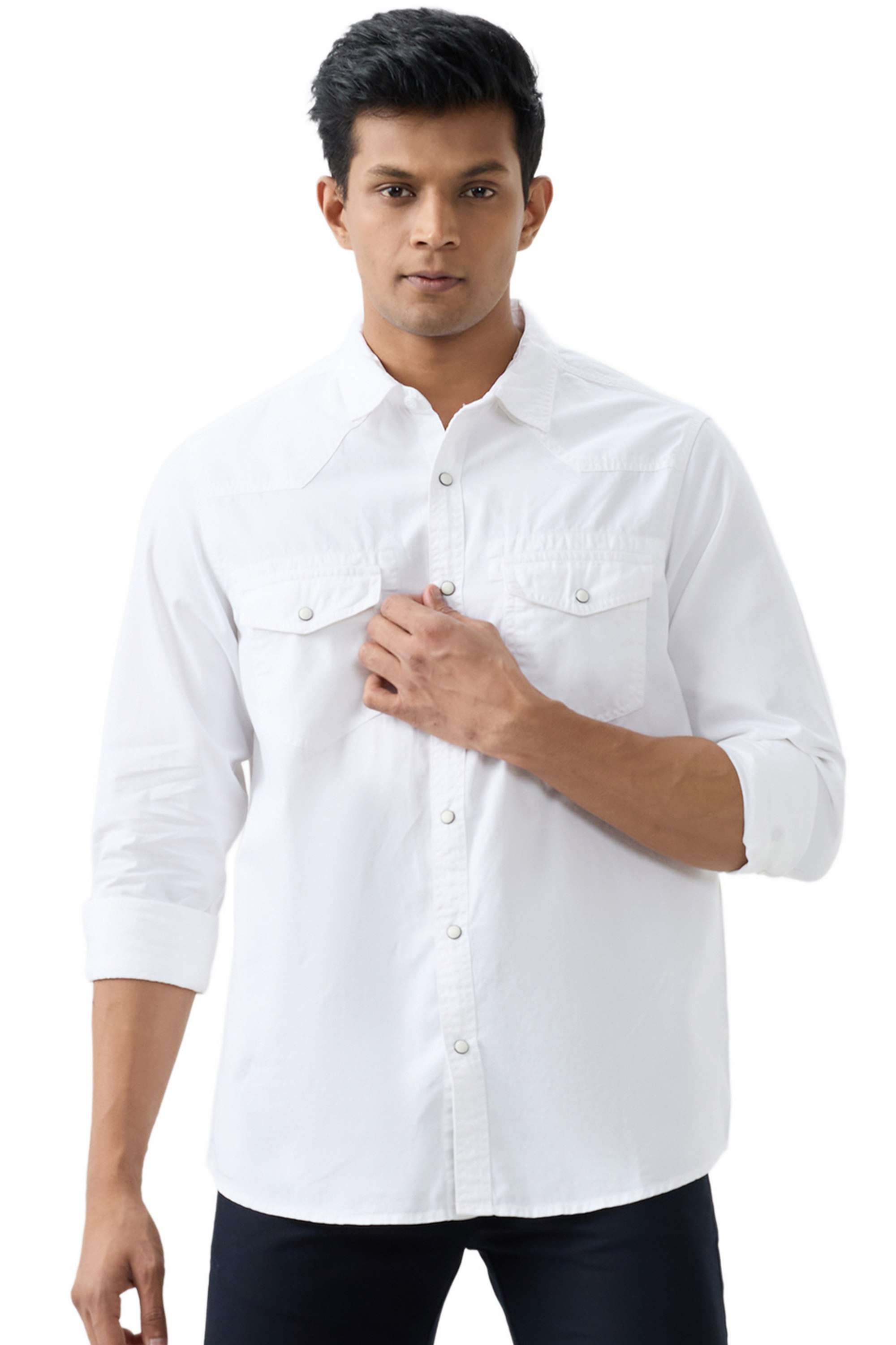 Solid-Cotton-Regular-Fit-Men-s-Casual-Shirt