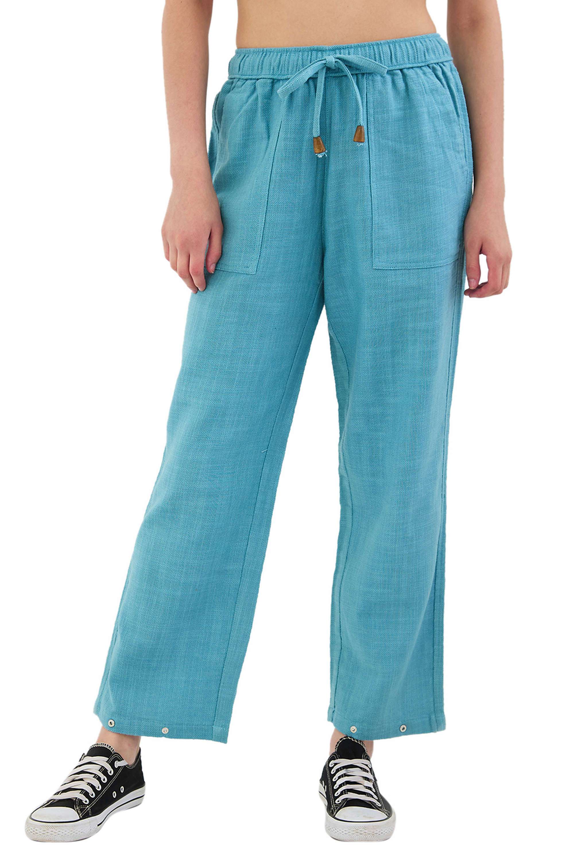 Solid-Relaxed-Fit-Blended-Fabric-Women-s-Casual-Wear-Trousers