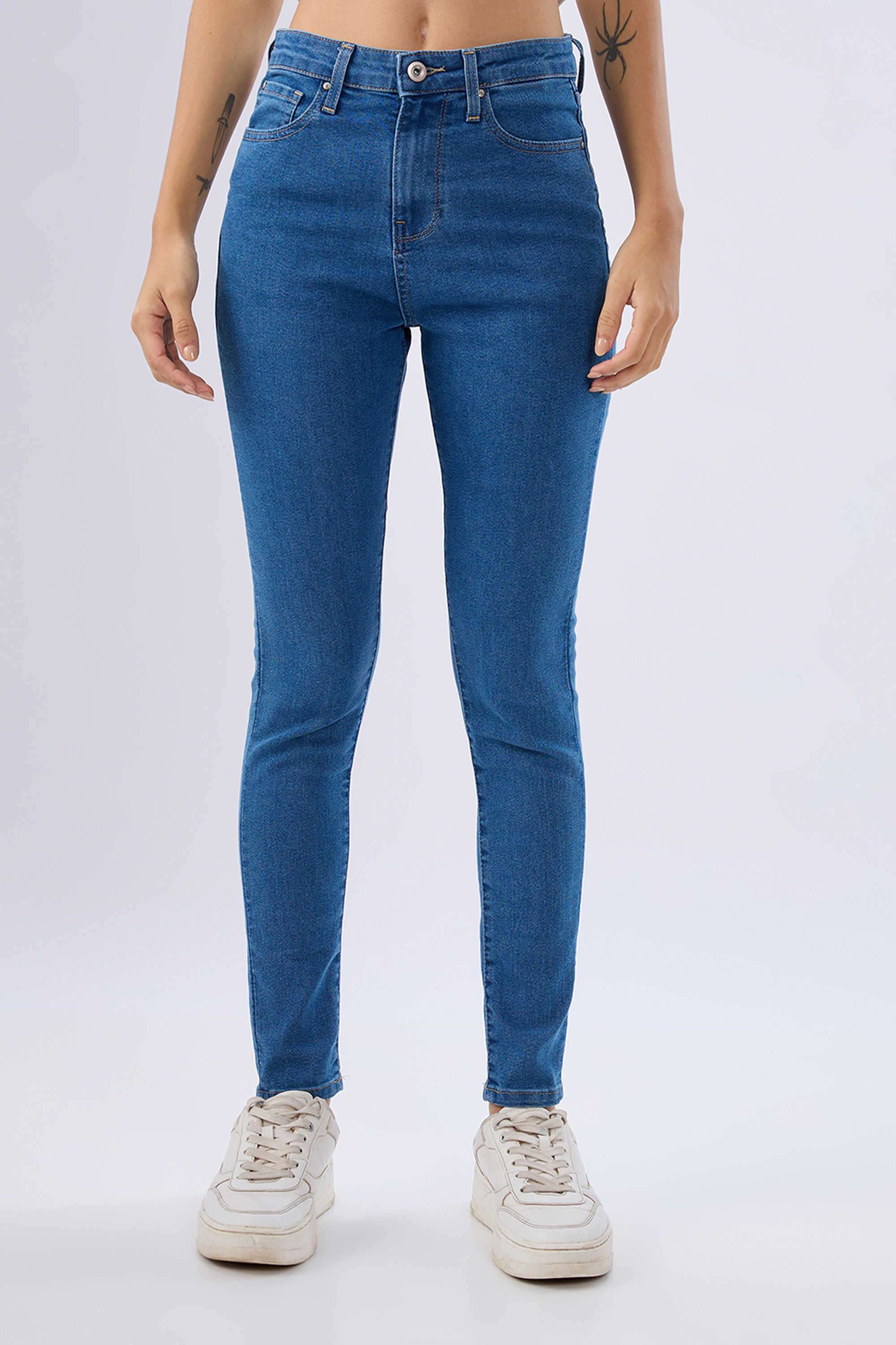 High-Rise-Blended-Fabric-Regular-Fit-Women-s-Jeans
