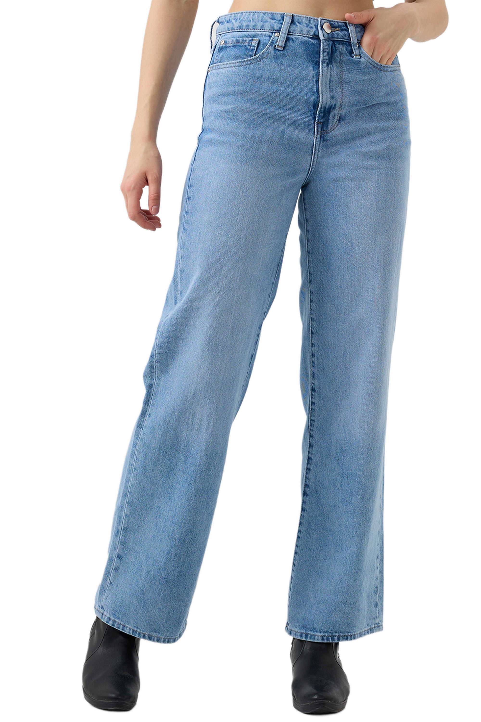 Solid-Blended-Fabric-Women-s-Jeans