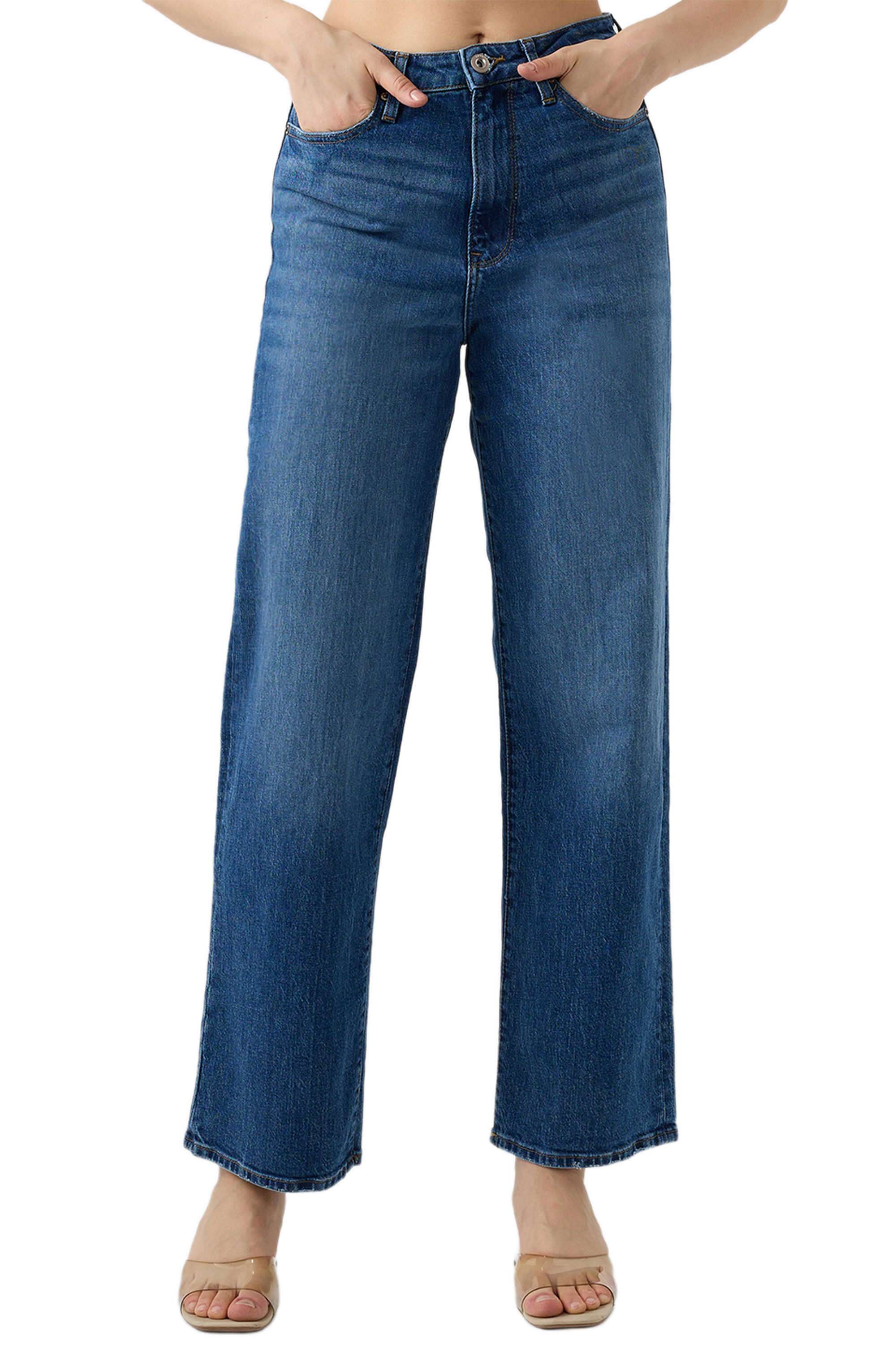Solid-Blended-Fabric-Women-s-Jeans