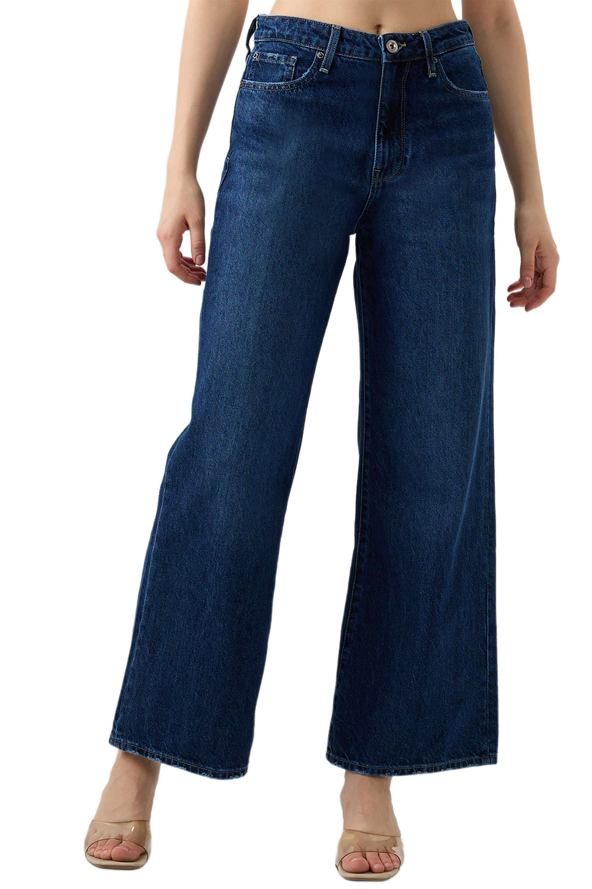 Solid-Blended-Fabric-Women-s-Jeans