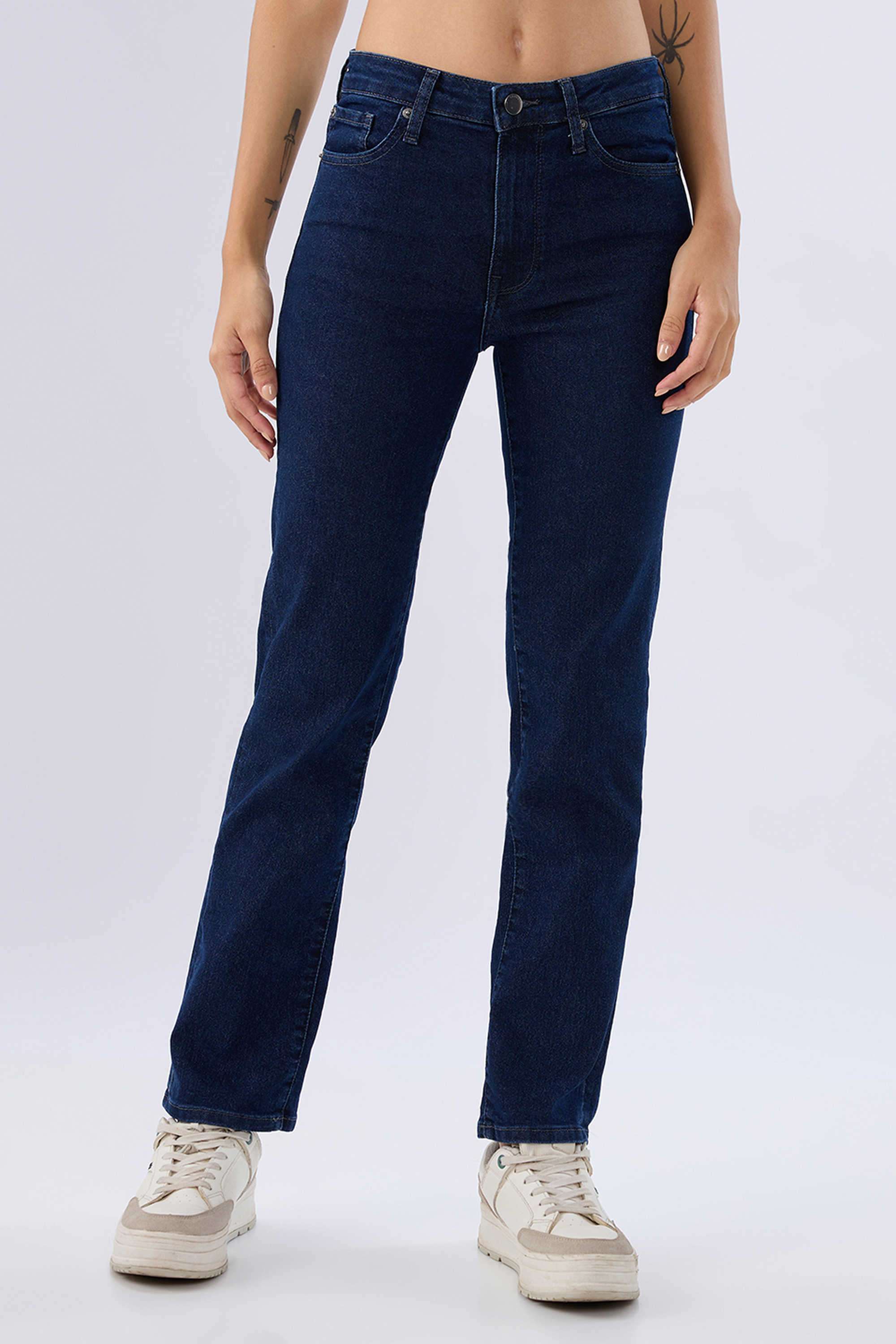 Mid-Rise-Blended-Fabric-Regular-Fit-Women-s-Jeans