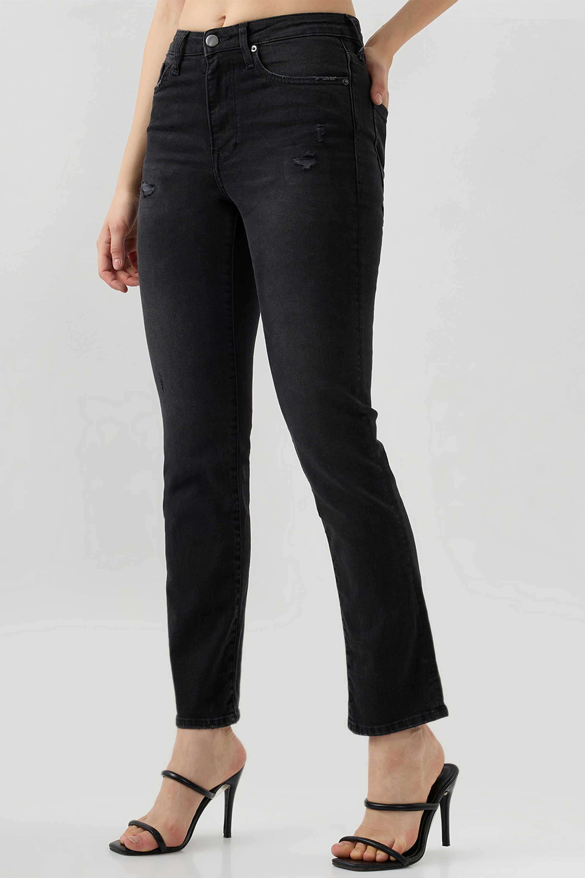 Solid-Blended-Fabric-Women-s-Jeans