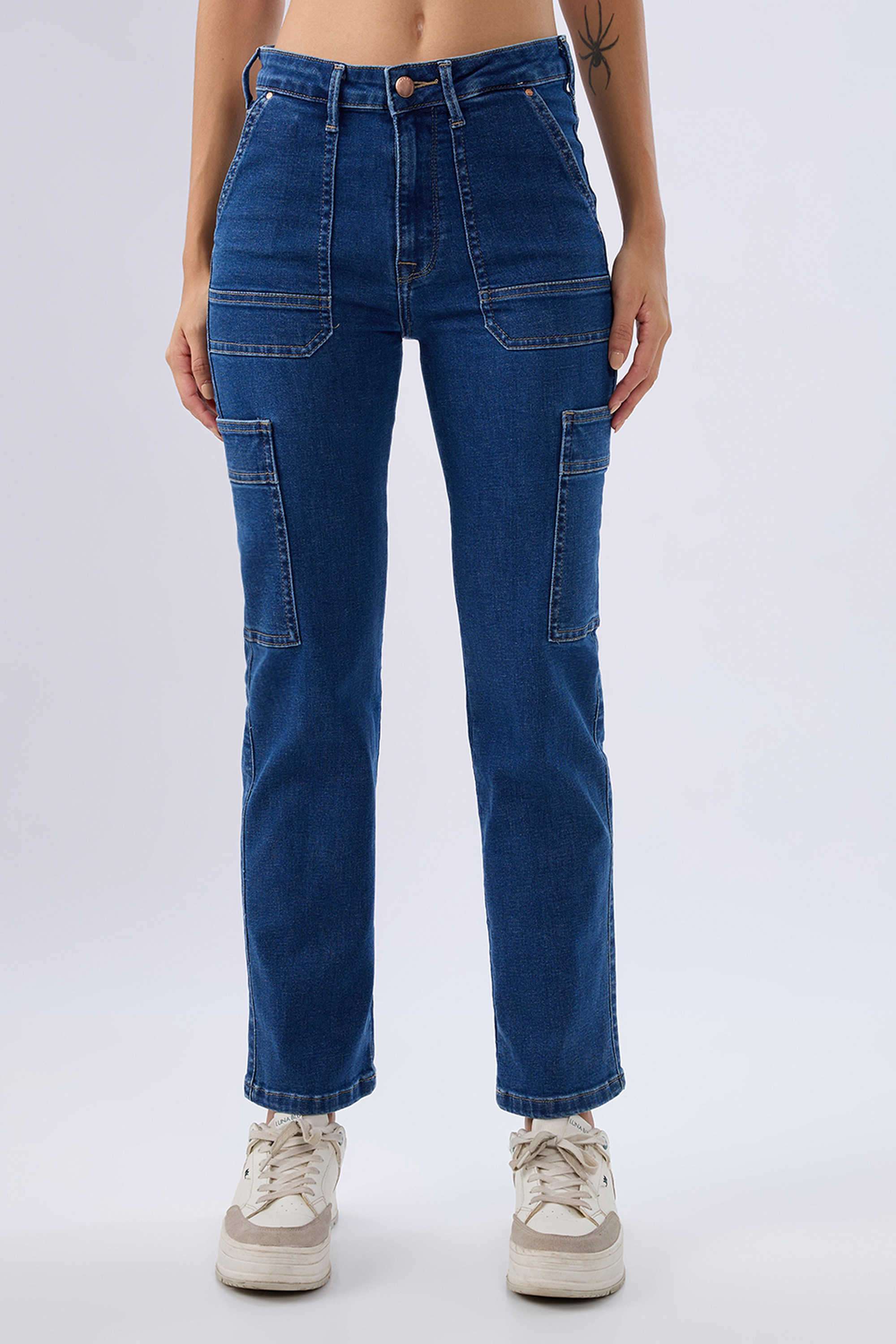 Mid-Rise-Blended-Fabric-Regular-Fit-Women-s-Jeans