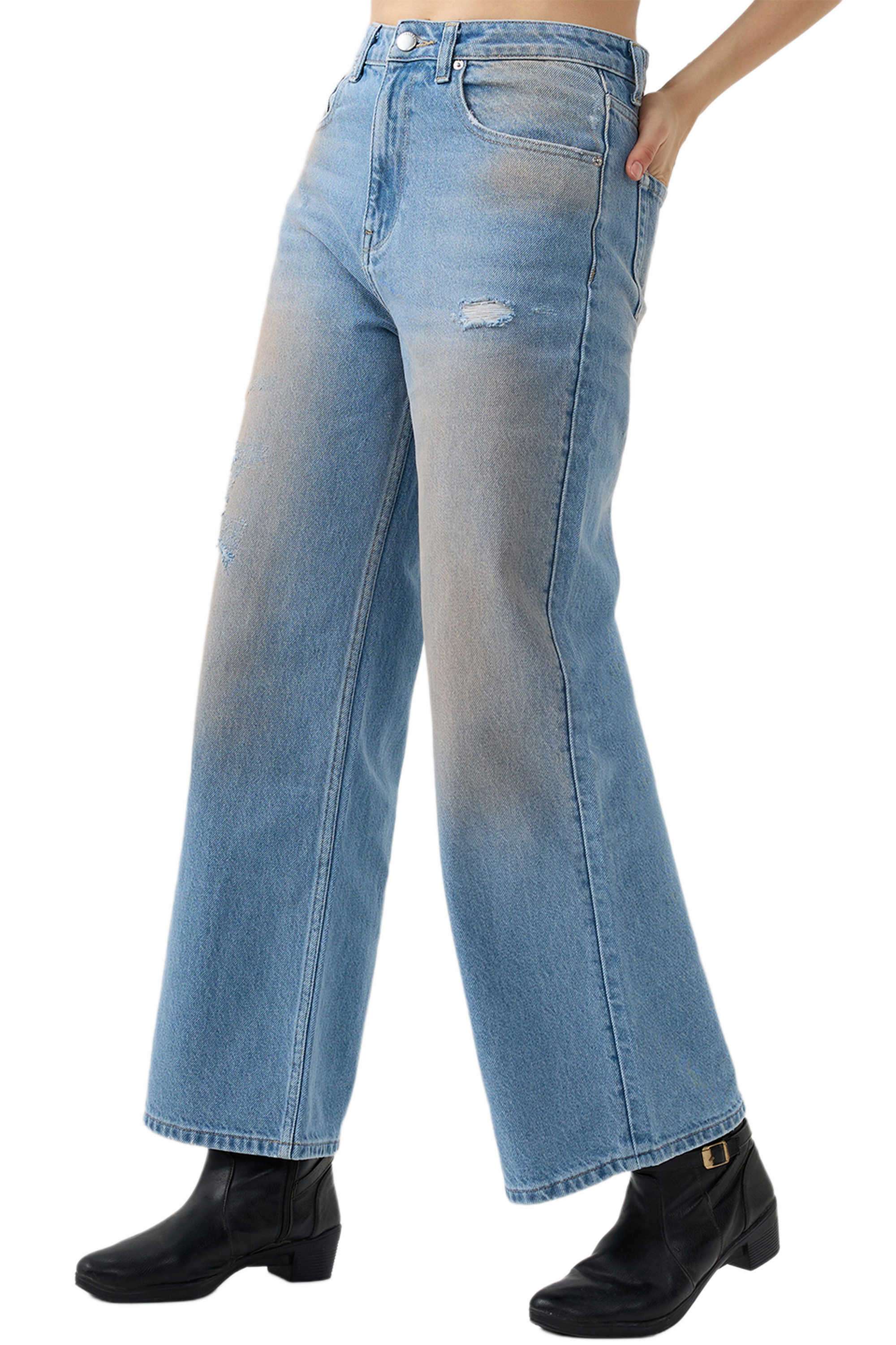 Solid-Blended-Fabric-Women-s-Jeans