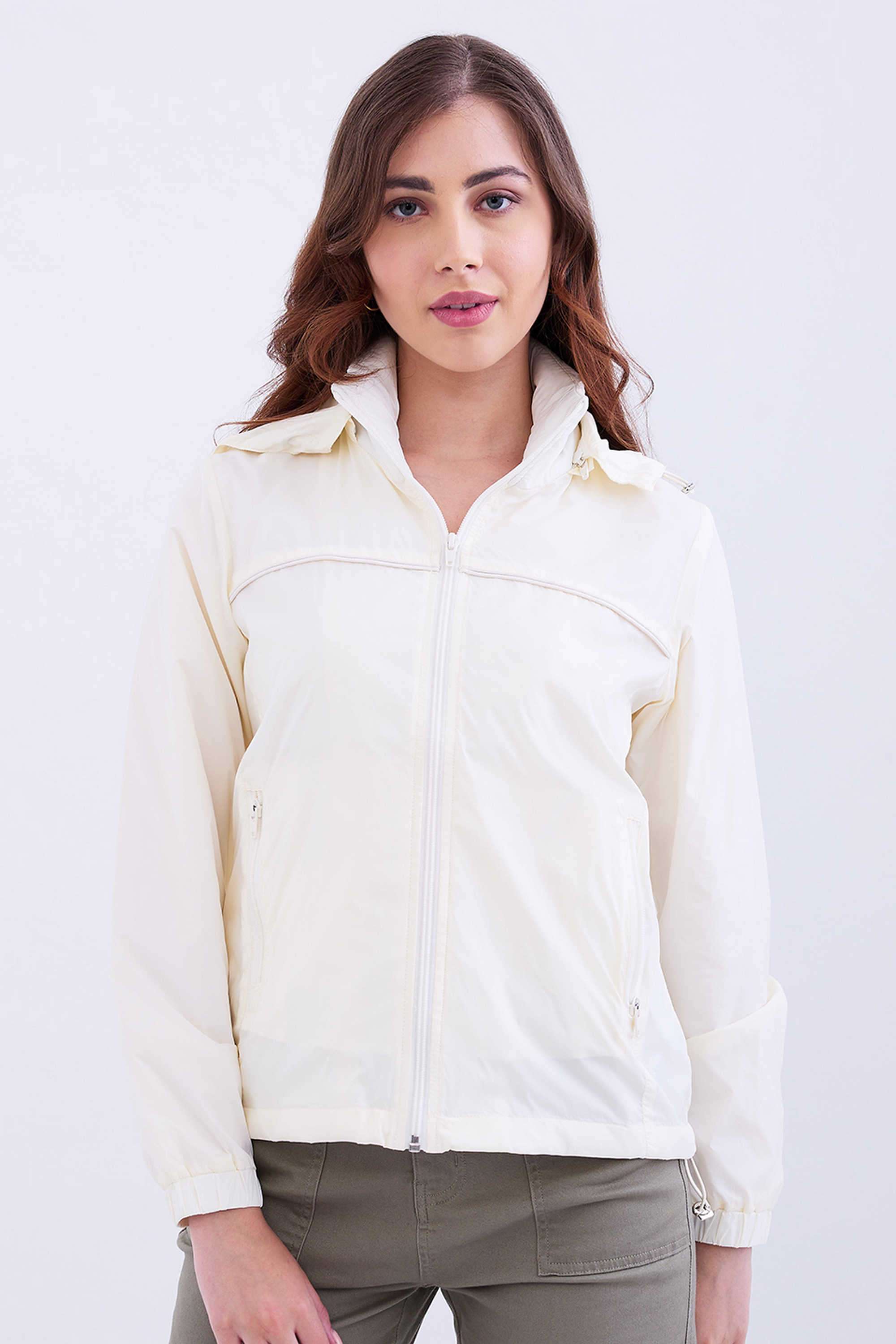 Solid-Nylon-Women-s-Casual-Wear-Jacket