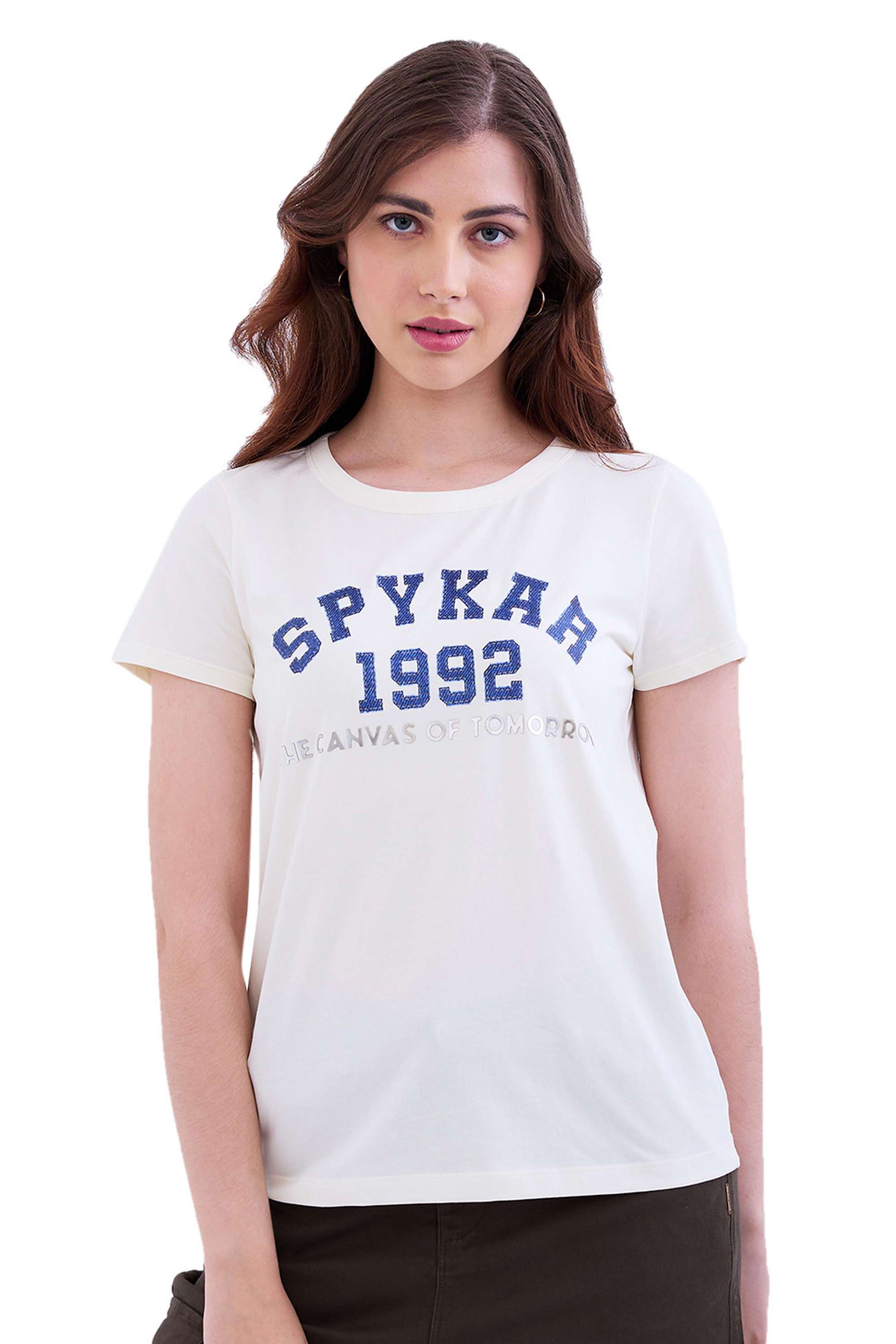 Typographic-Blended-Fabric-Round-Neck-Women-s-T-Shirt