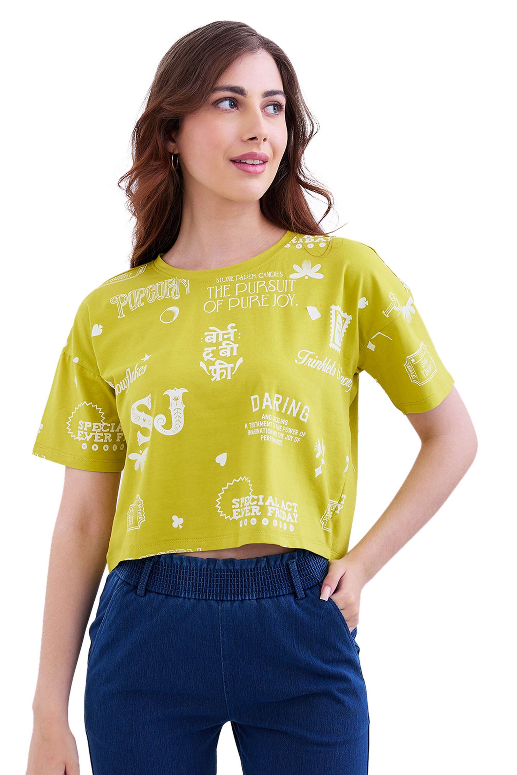 Solid-Cotton-Women-s-T-Shirt