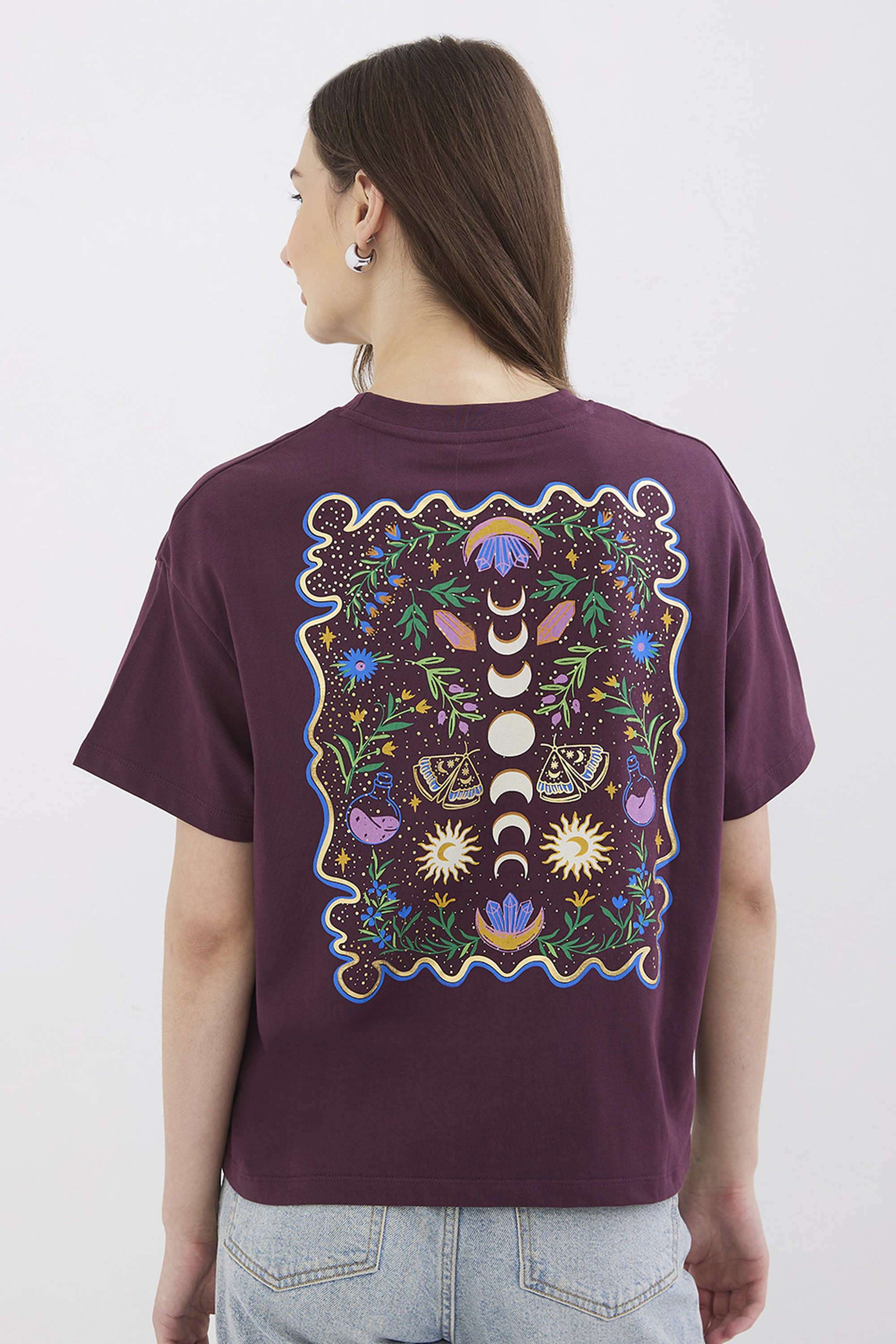 Solid-Round-Neck-Cotton-Women-Casual-Wear-T-Shirt