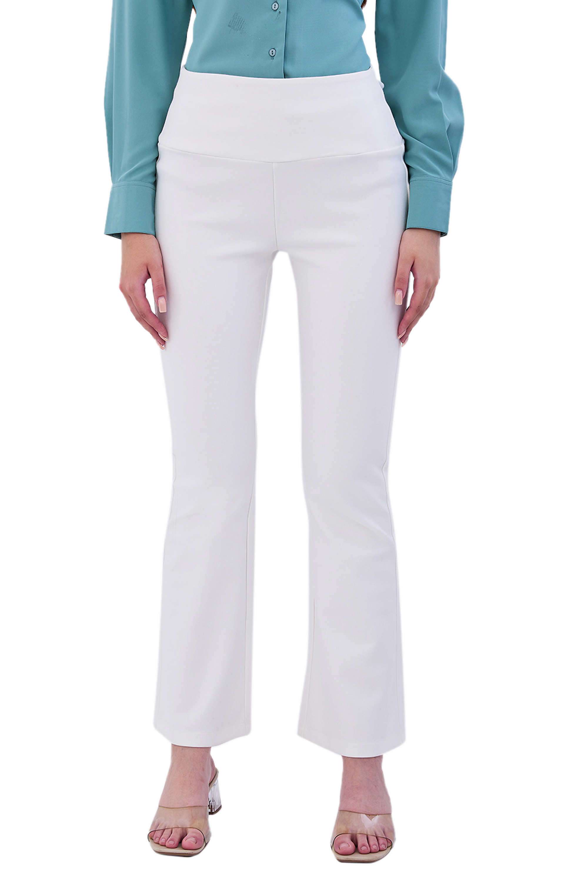 Solid-Bootcut-Fit-Polyester-Women-Casual-Wear-Track-Pants