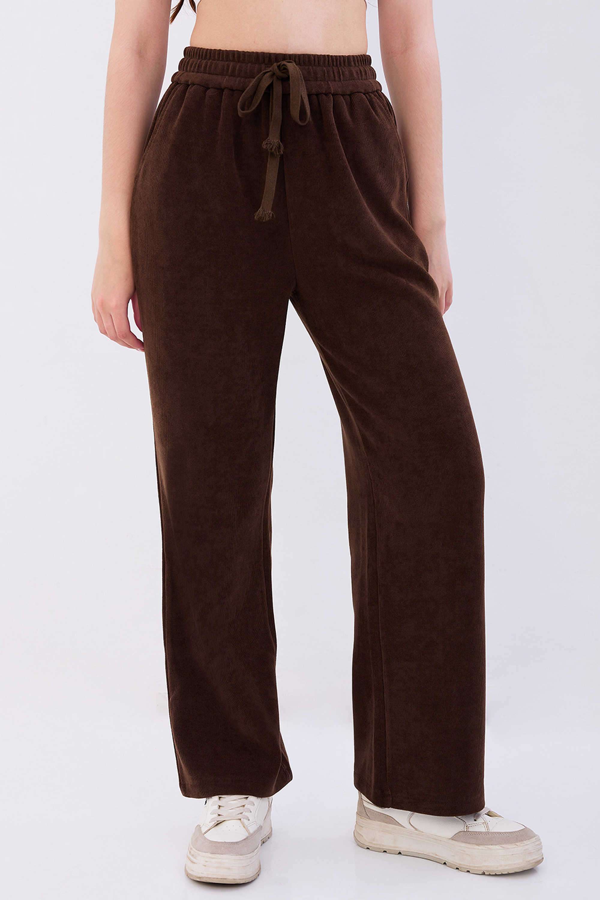 Solid-Regular-Fit-Polyester-Women-s-Casual-Wear-Track-Pants