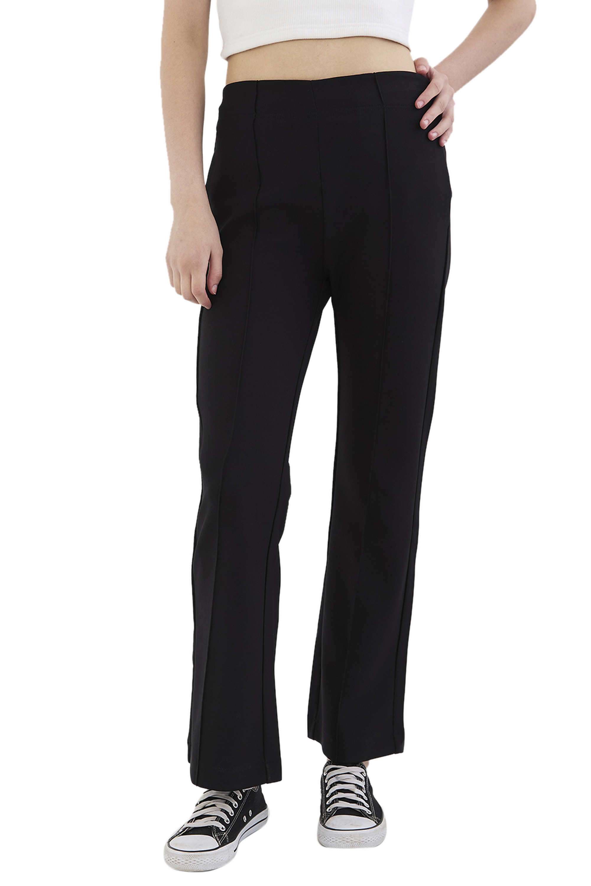 Solid-Blended-Fabric-Women-s-Track-Pants