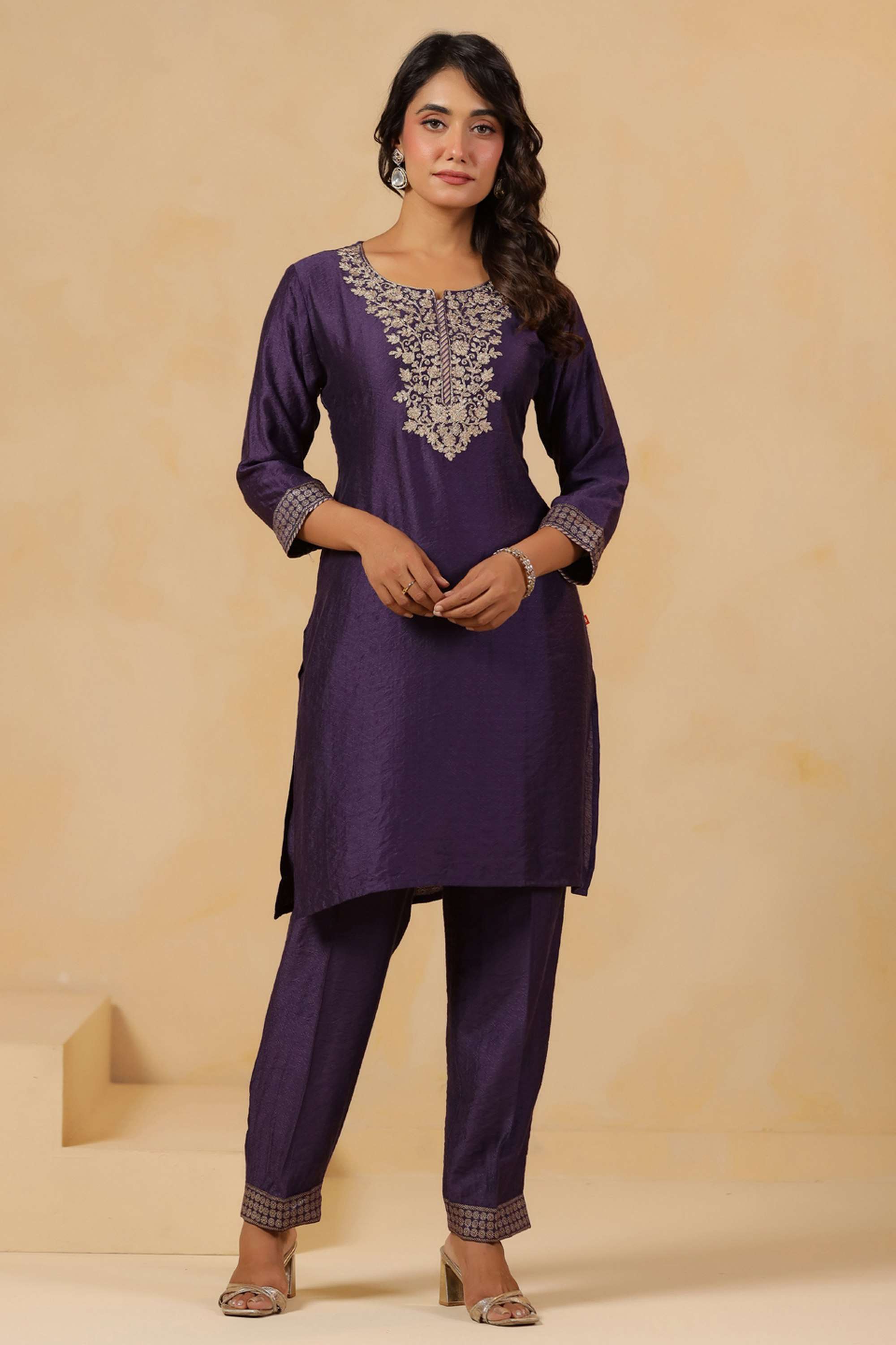 Printed-3/4-Sleeves-Rayon-Women-Co-Ord-Set