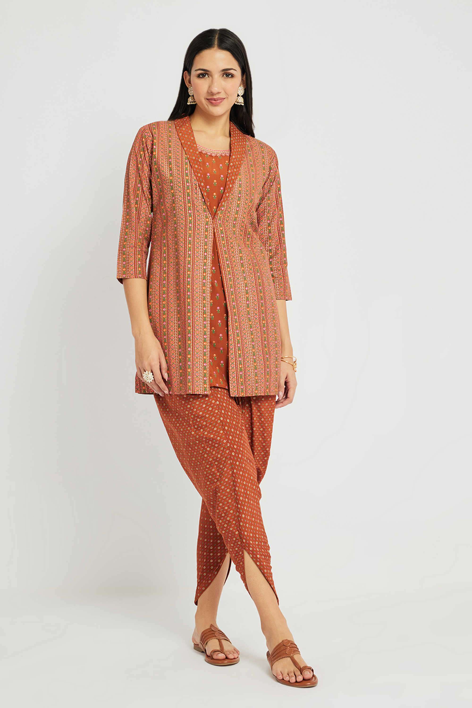 Printed-Silk-Round-Neck-Women-s-Festive-Wear-Kurta-Set