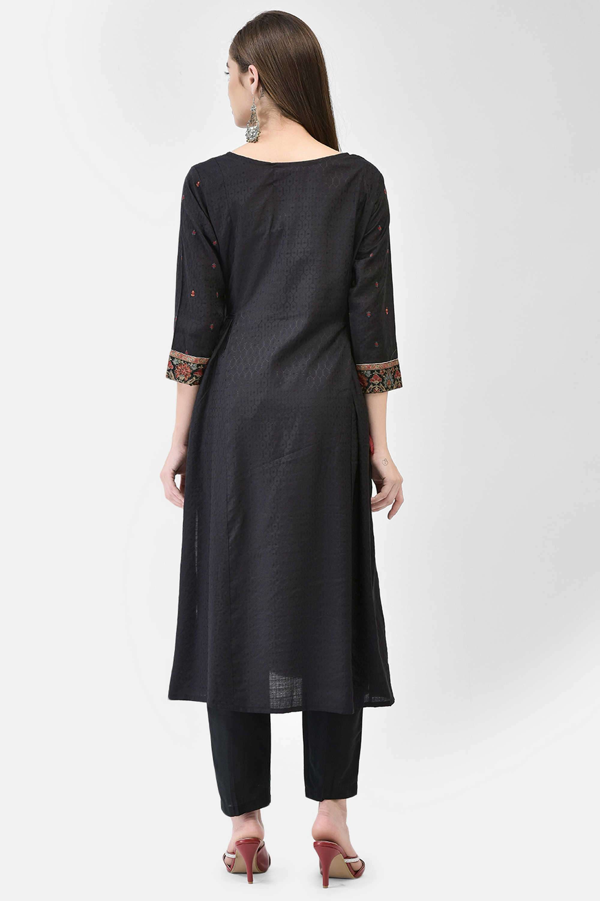 Printed-Viscose-Round-Neck-Women-s-Festive-Wear-Kurta
