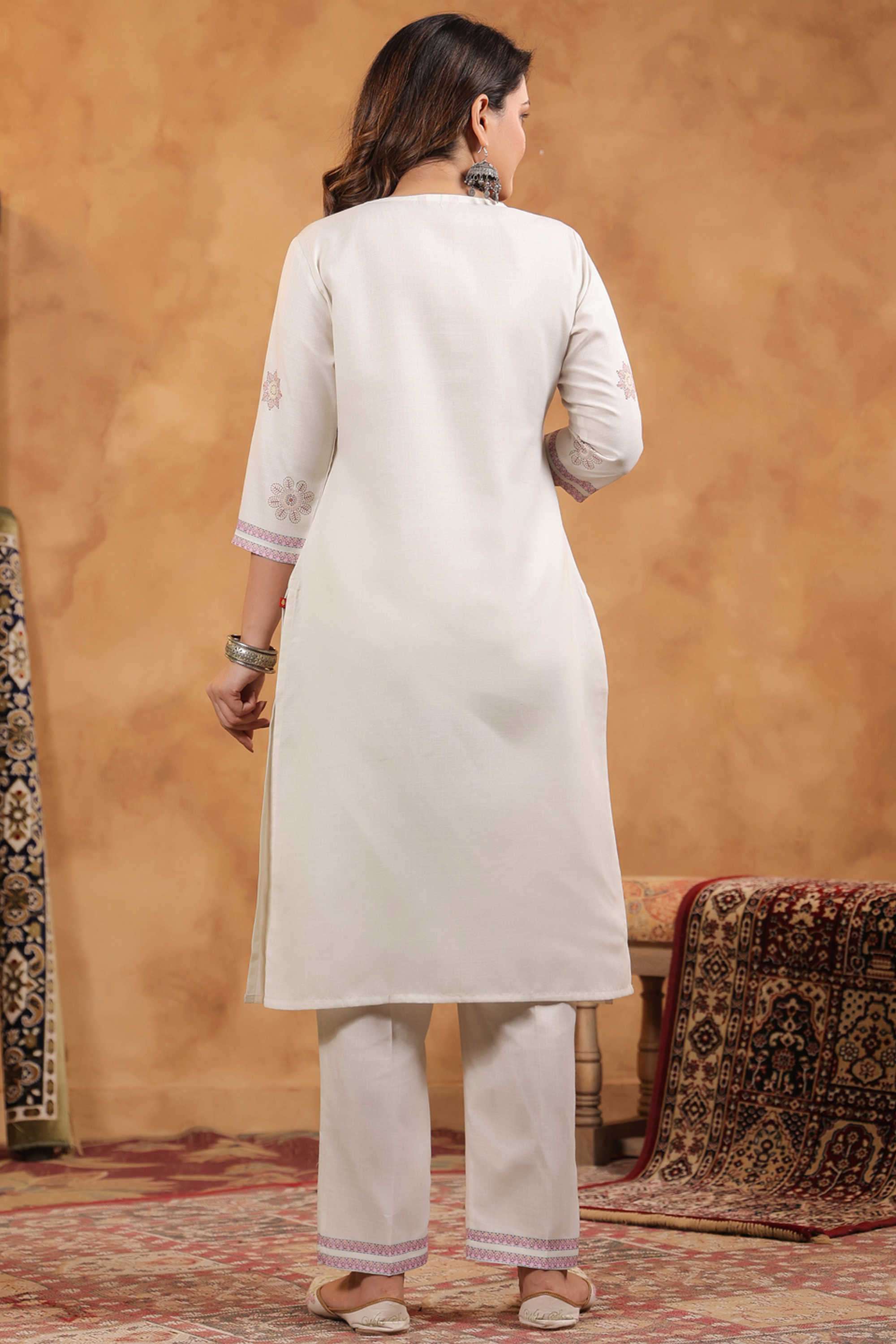 Printed-Cotton-Round-Neck-Women-s-Casual-Wear-Kurta-Set