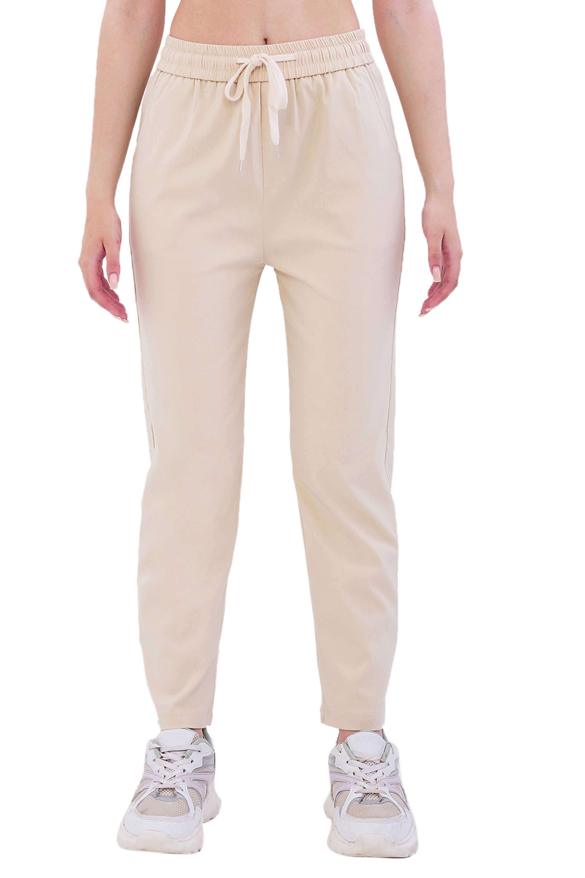 Solid-Tapered-Fit-Rayon-Women-Casual-Wear-Trousers