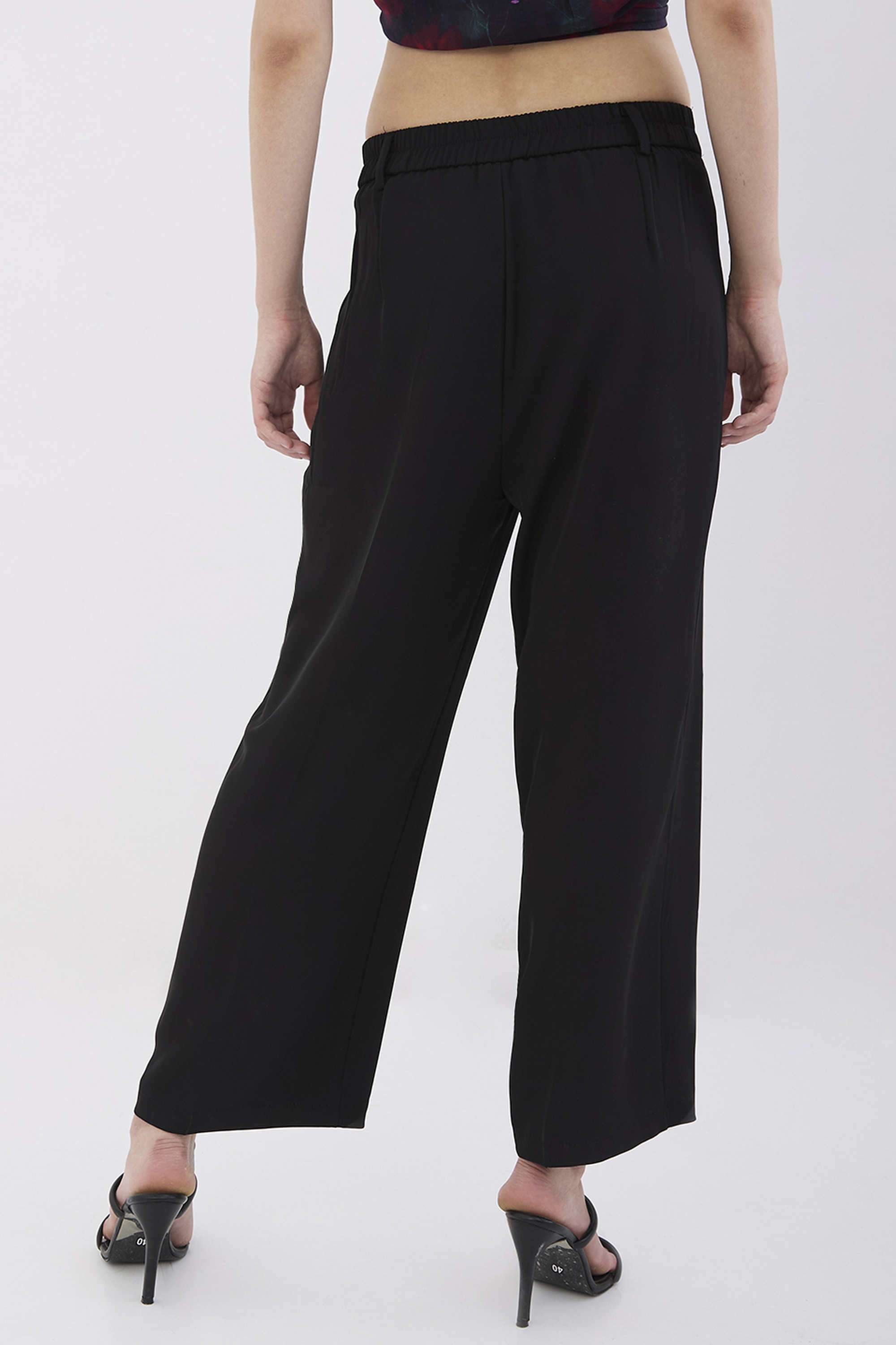 Solid-Blended-Fabric-Women-s-Trousers