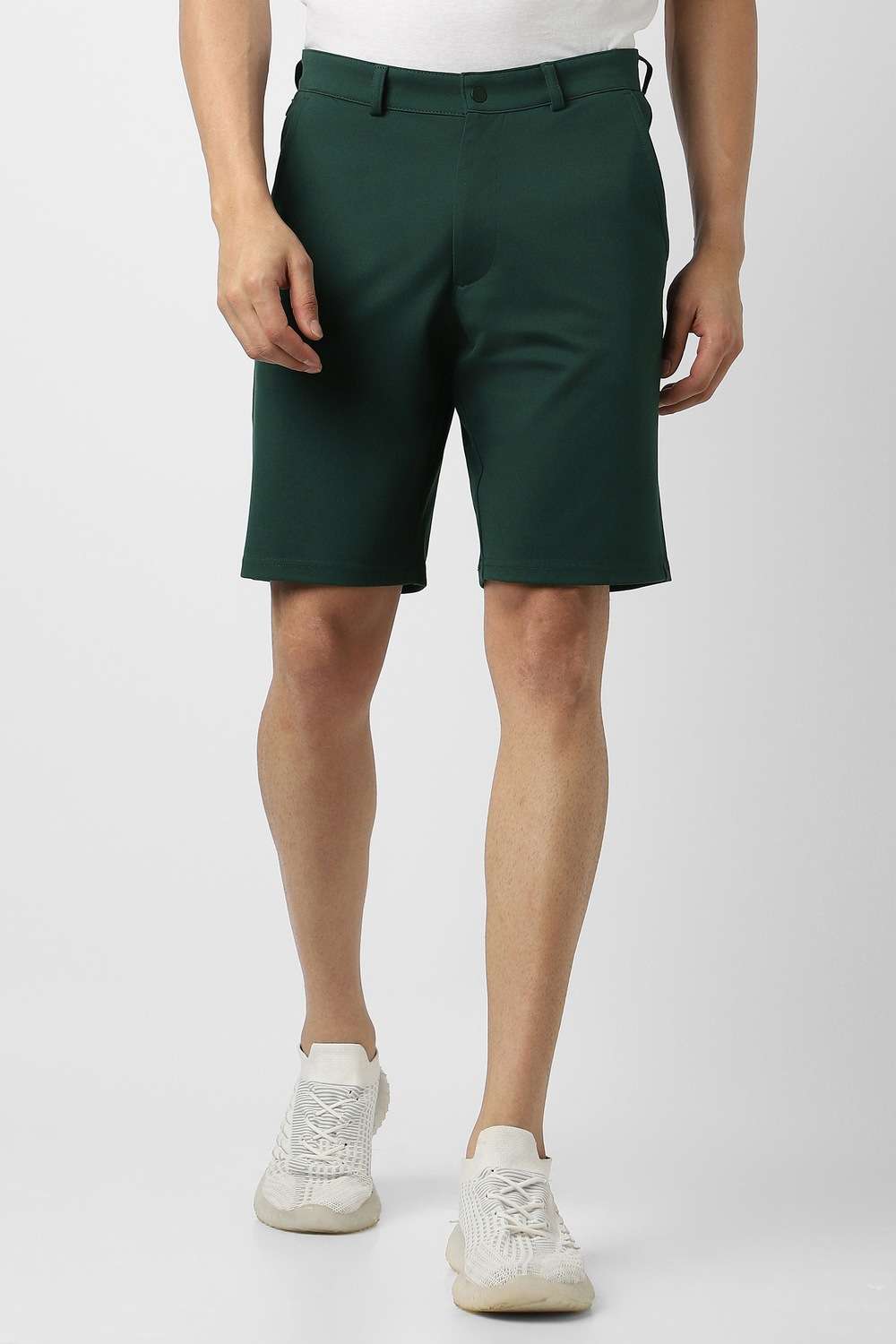 Solid-Polyester-Regular-Fit-Men-s-Shorts