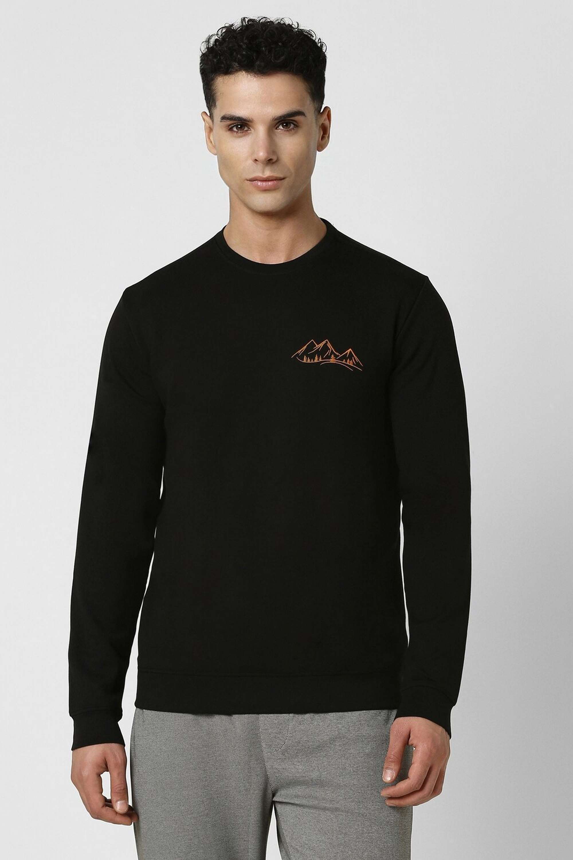 Solid-Blended-Fabric-Regular-Fit-Men-Sweatshirt
