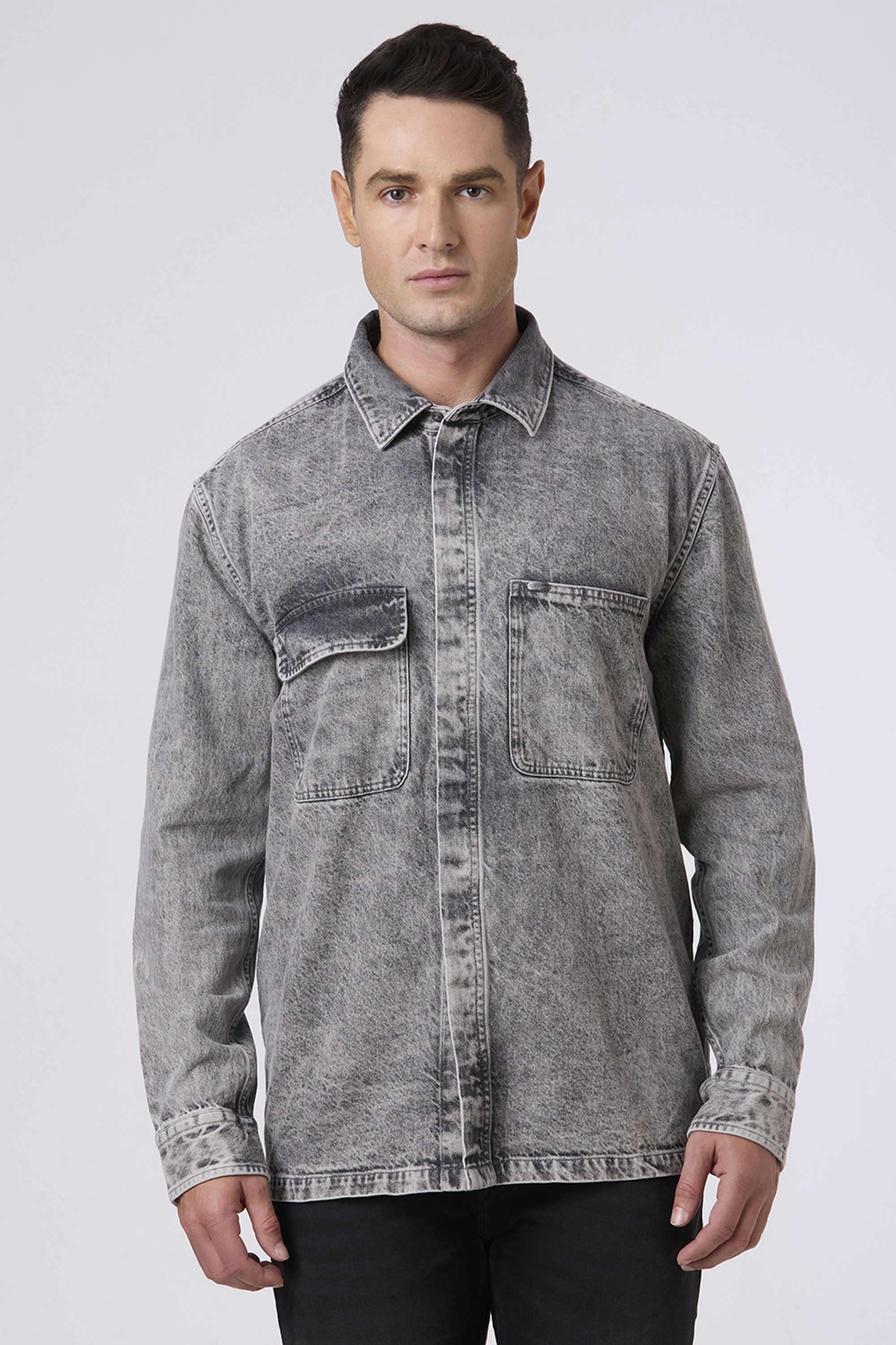 Solid-Cotton-Relaxed-Fit-Men-Casual-Shirt