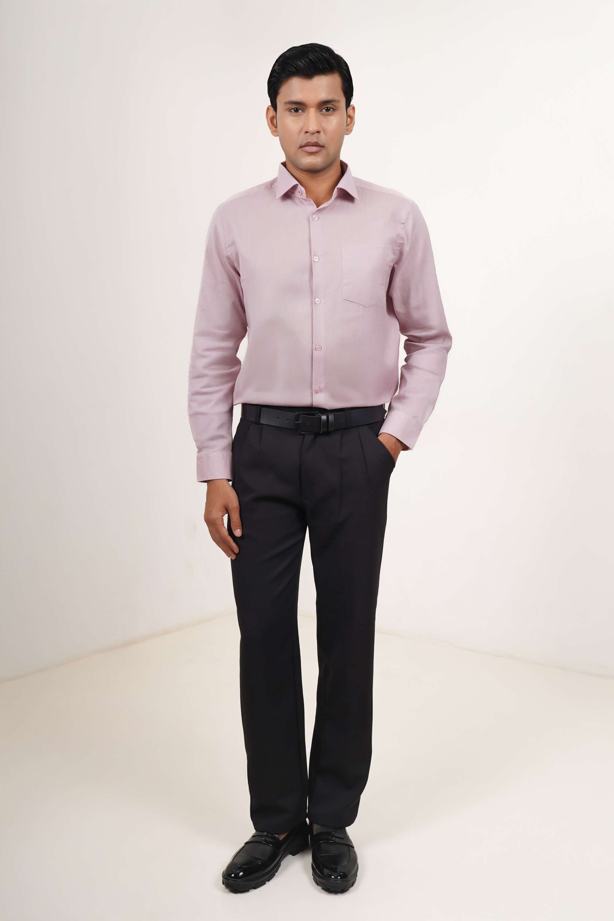 Solid-Cotton-Blend-Regular-Fit-Men-s-Formal-Shirt