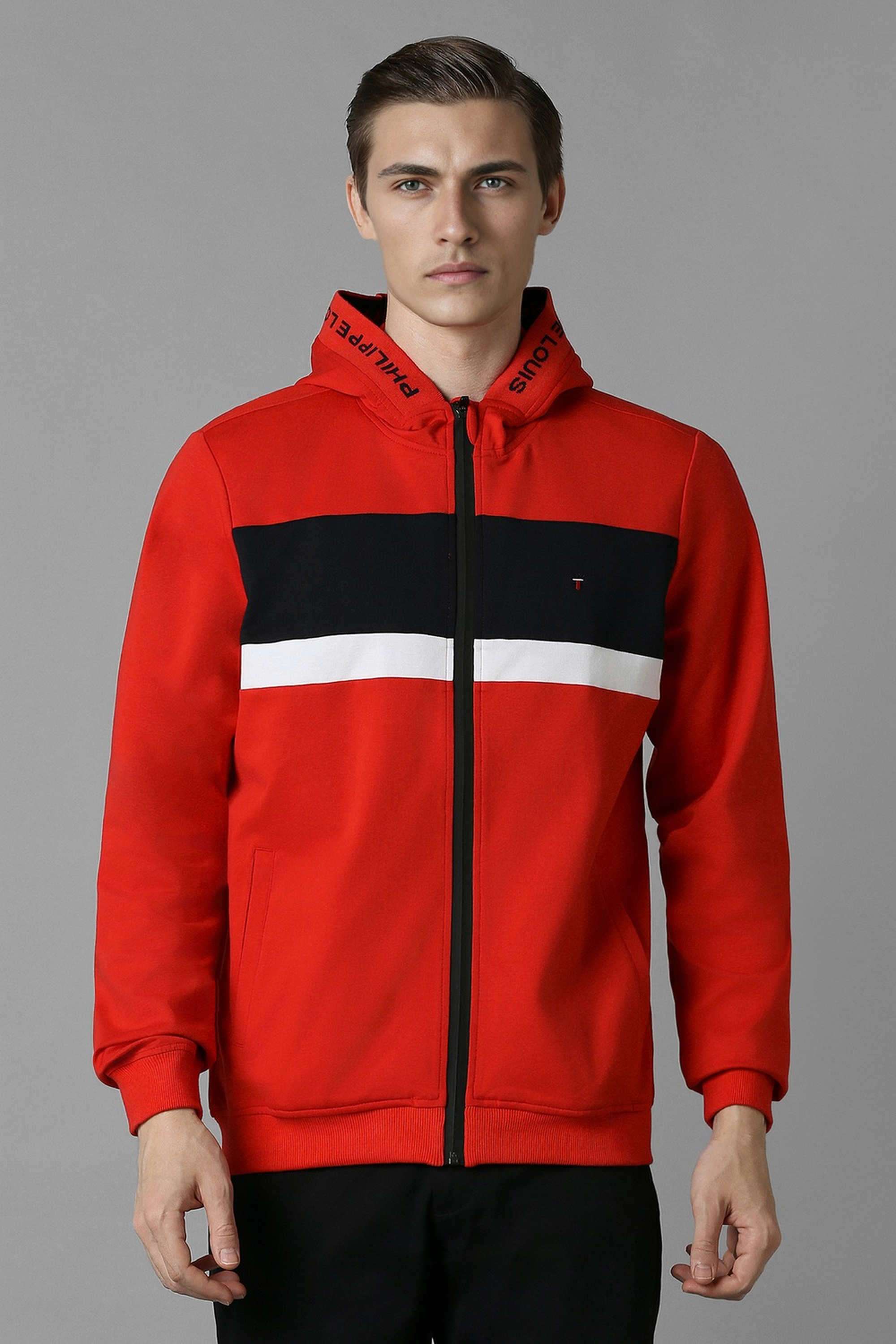 Solid-Polyester-Cotton-Hooded-Men-s-Sweatshirt