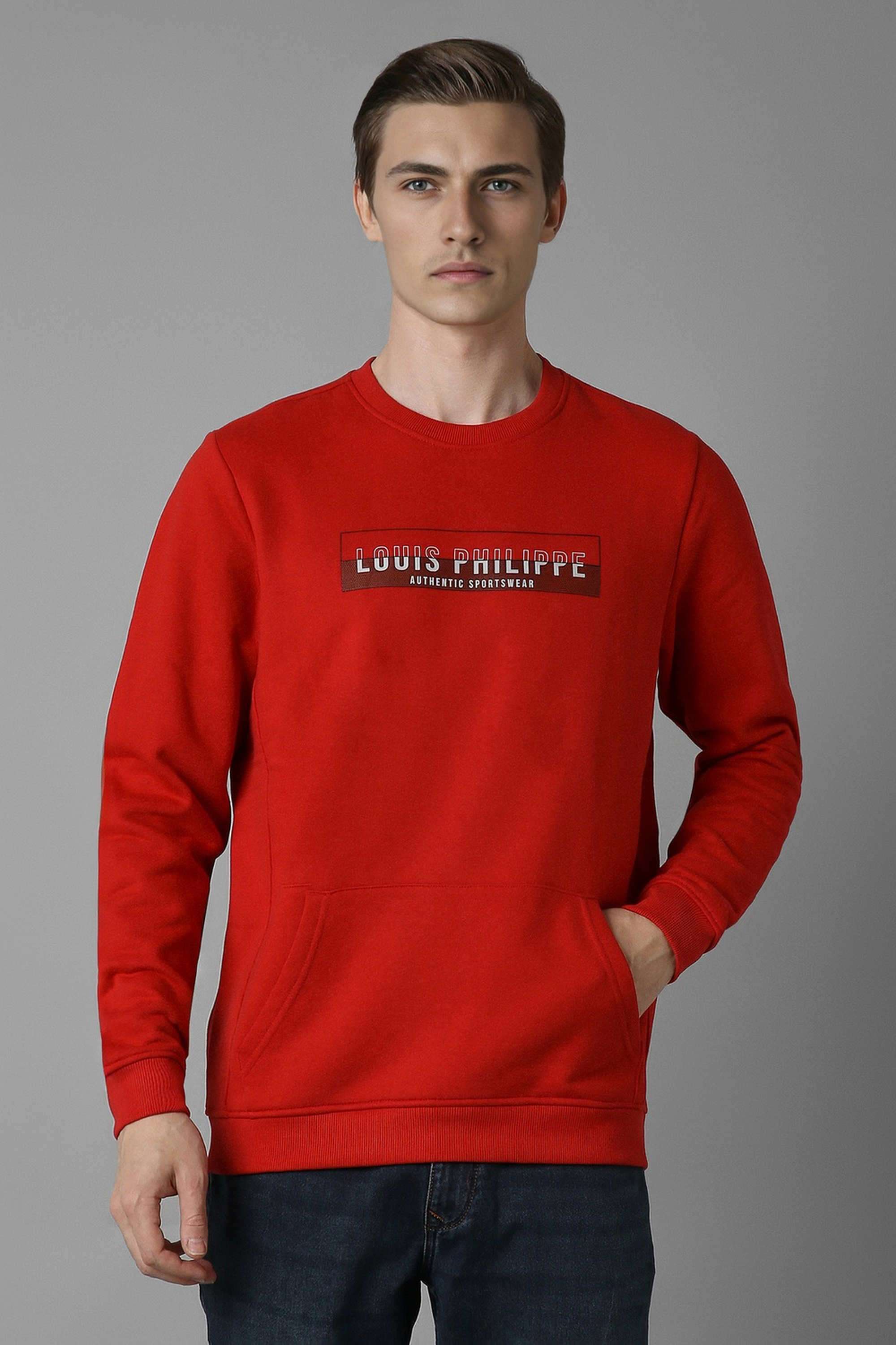 Solid-Polyester-Cotton-Round-Neck-Men-s-Sweatshirt